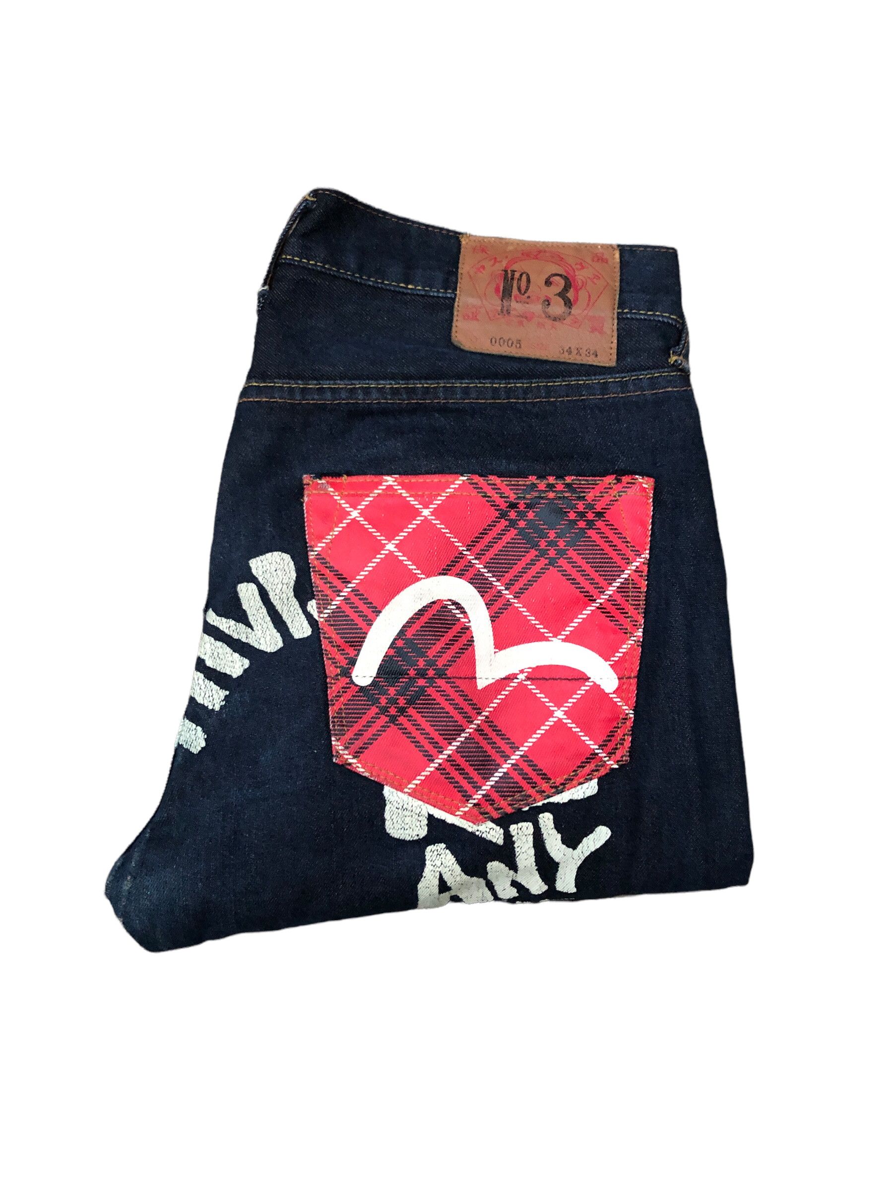 Japanese Brand × Vintage RARE Evisu Embroidered Jeans Size 34 Blue BIG LOGO Size US 34 / EU 50 - 8 Thumbnail
