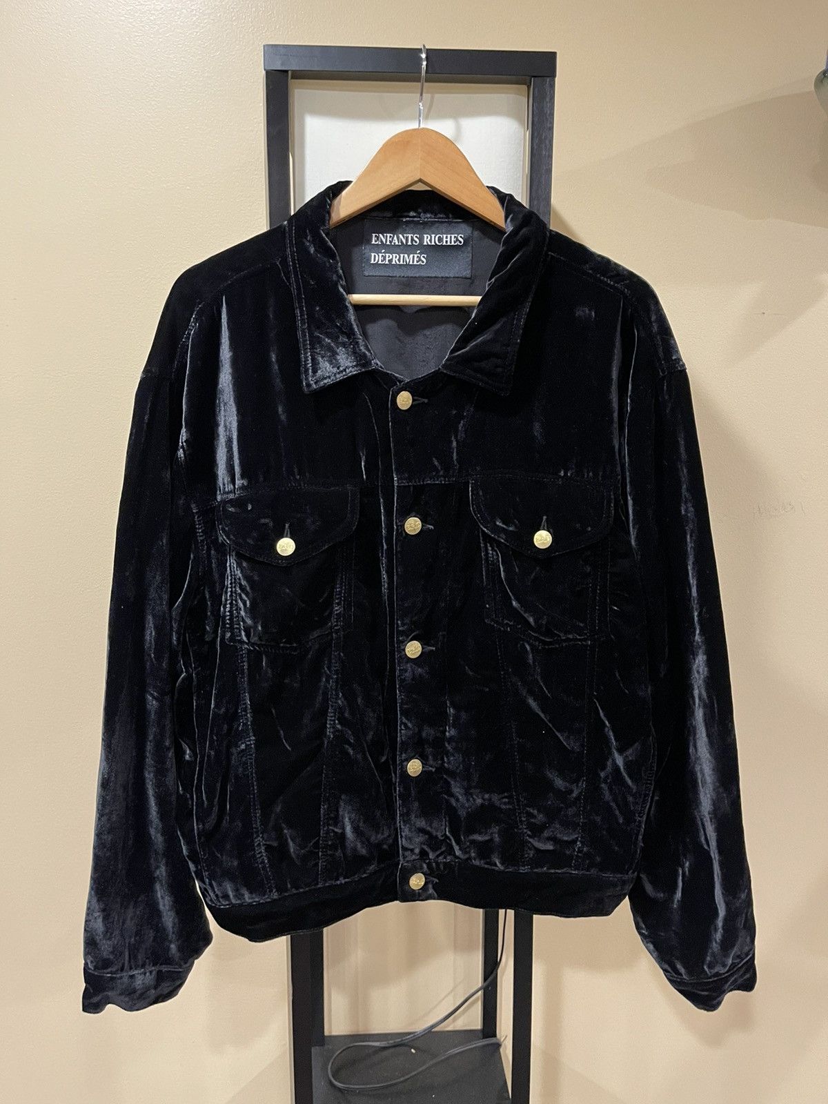 Enfants Riches Deprimes Enfants Riches Deprimes Black Velvet Trucker Jacket Size US XL / EU 56 / 4 - 1 Thumbnail
