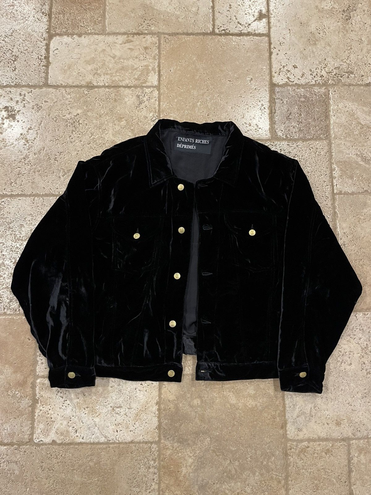 Enfants Riches Deprimes Enfants Riches Deprimes Black Velvet Trucker Jacket Size US XL / EU 56 / 4 - 4 Thumbnail