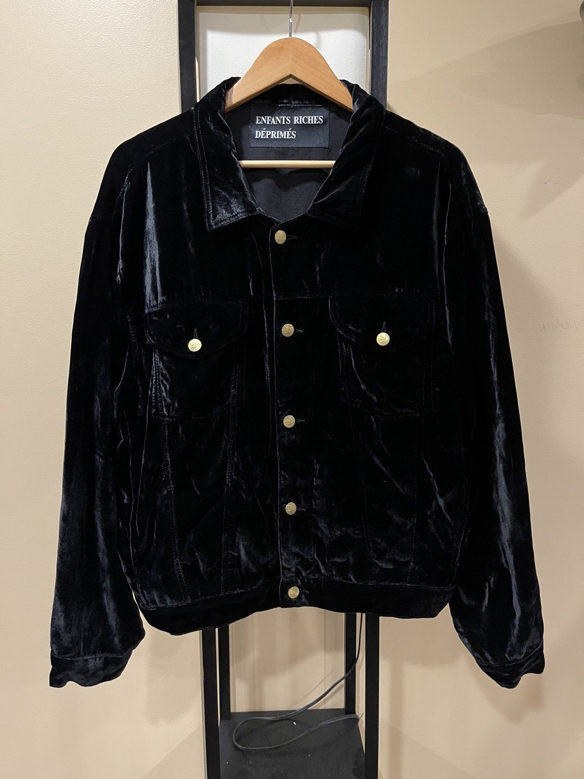 Enfants Riches Deprimes Enfants Riches Deprimes Black Velvet Trucker Jacket Size US XL / EU 56 / 4 - 2 Thumbnail