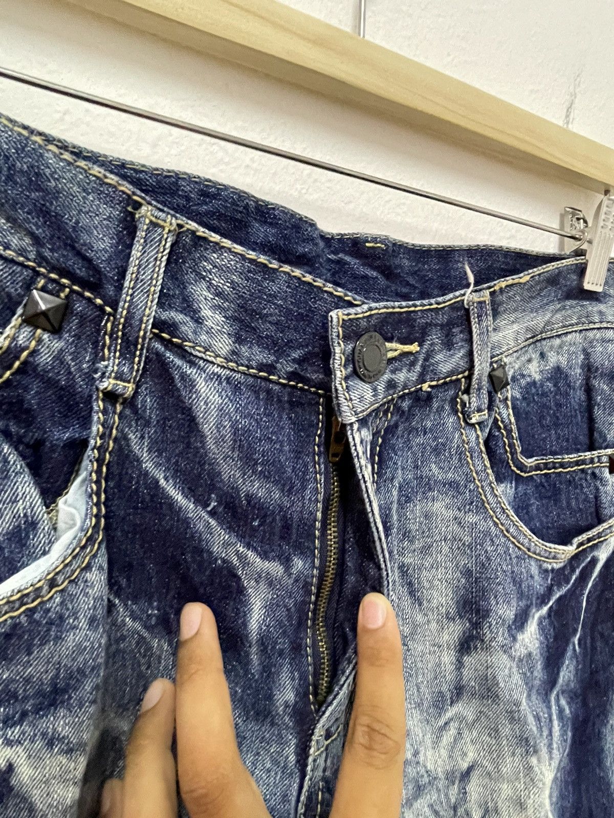 Japanese Brand × Vintage Japanese Design Acid Wash Art Distressed Jeans Size US 32 / EU 48 - 8 Thumbnail