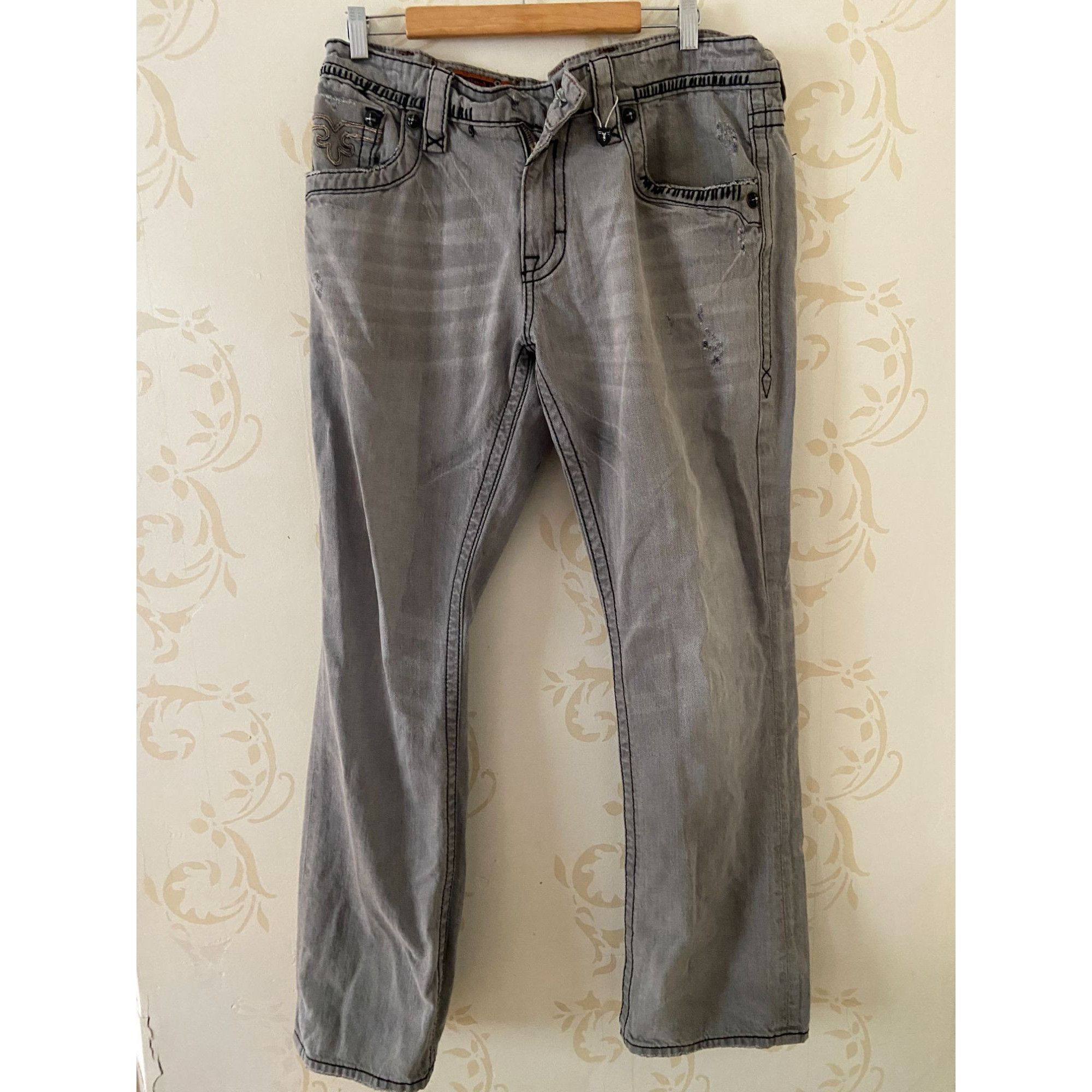 Mens Size 36 Rock Revival Destroyed Distressed Steven Straig