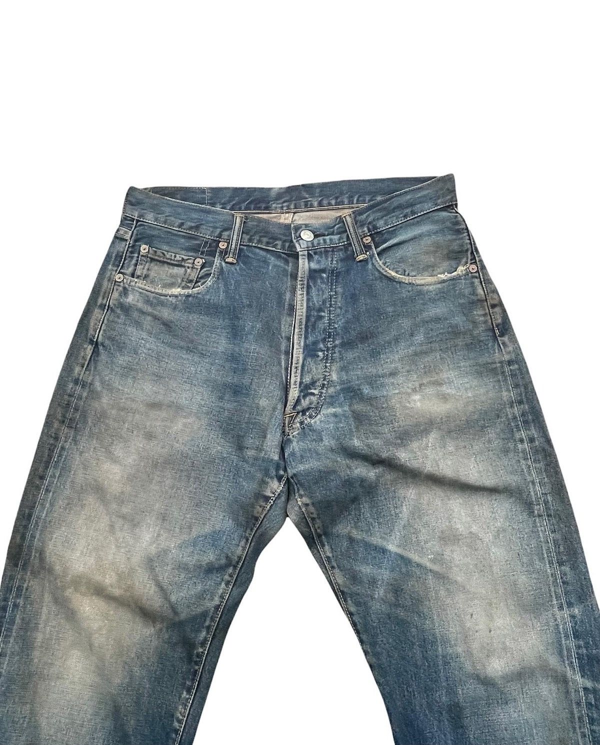 Denime × Vintage Denime Vintage Selvedge Aging & Distressed Denim Size US 33 - 3 Thumbnail