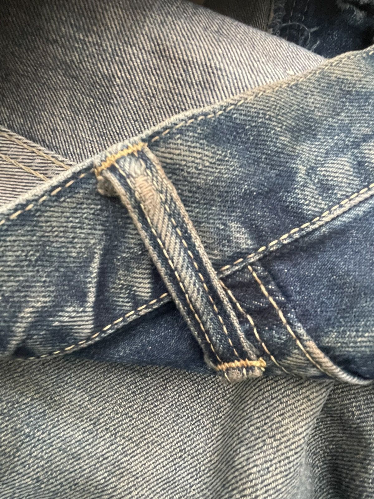 Denime × Vintage Denime Vintage Selvedge Aging & Distressed Denim Size US 33 - 19 Thumbnail