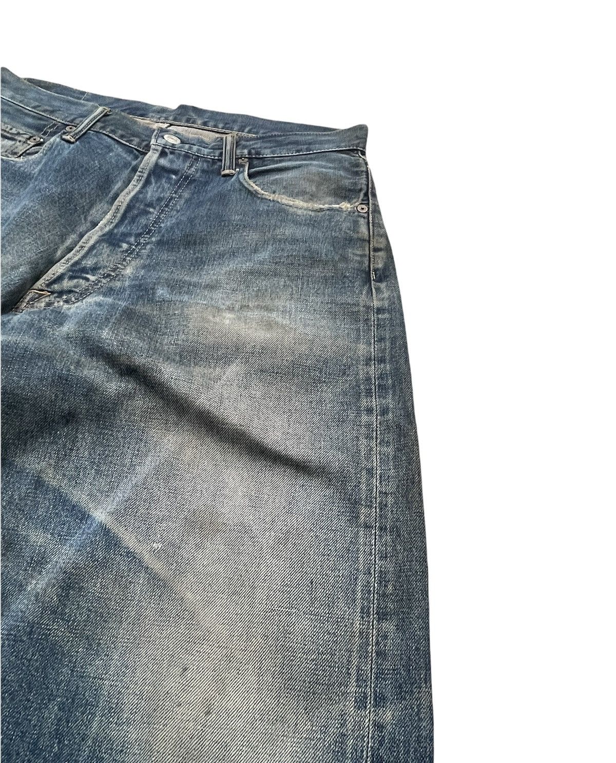Denime × Vintage Denime Vintage Selvedge Aging & Distressed Denim Size US 33 - 11 Thumbnail