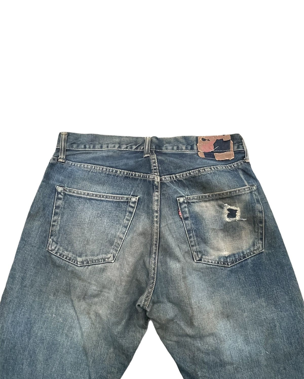 Denime × Vintage Denime Vintage Selvedge Aging & Distressed Denim Size US 33 - 14 Thumbnail