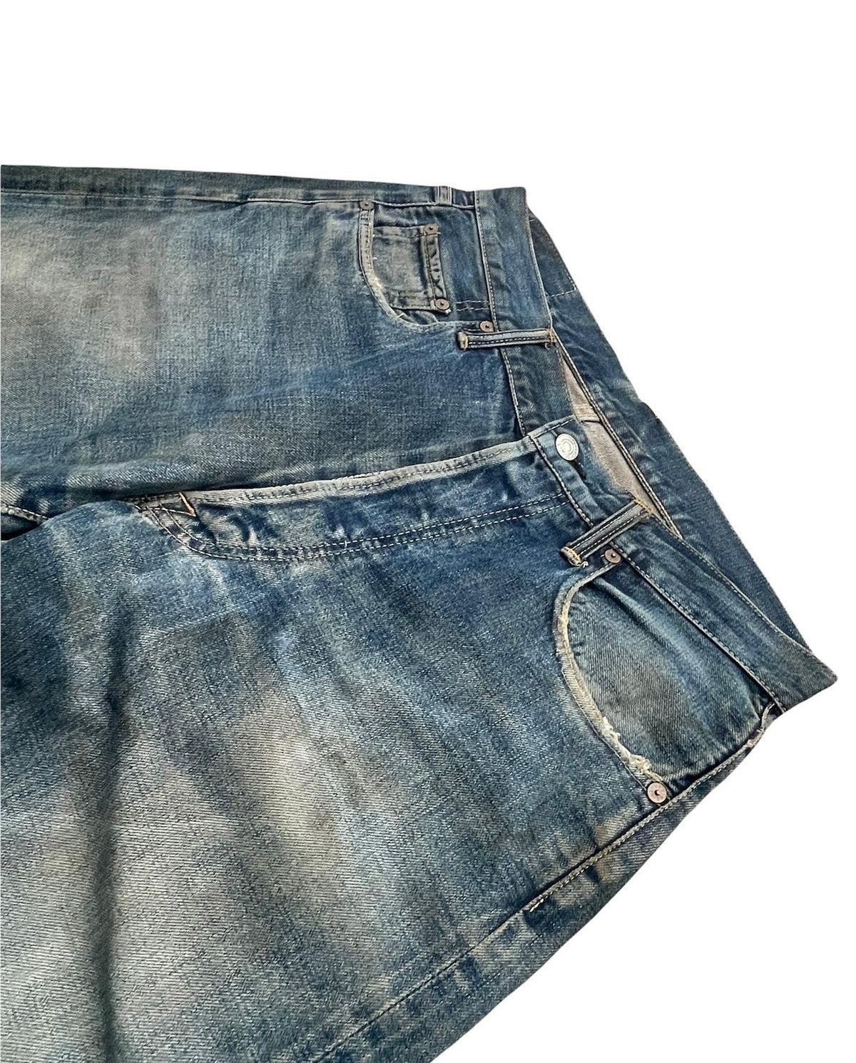 Denime × Vintage Denime Vintage Selvedge Aging & Distressed Denim Size US 33 - 4 Thumbnail