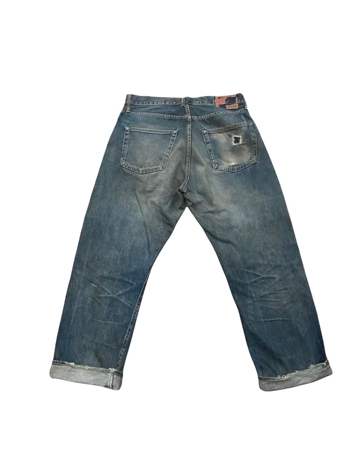 Denime × Vintage Denime Vintage Selvedge Aging & Distressed Denim Size US 33 - 5 Thumbnail