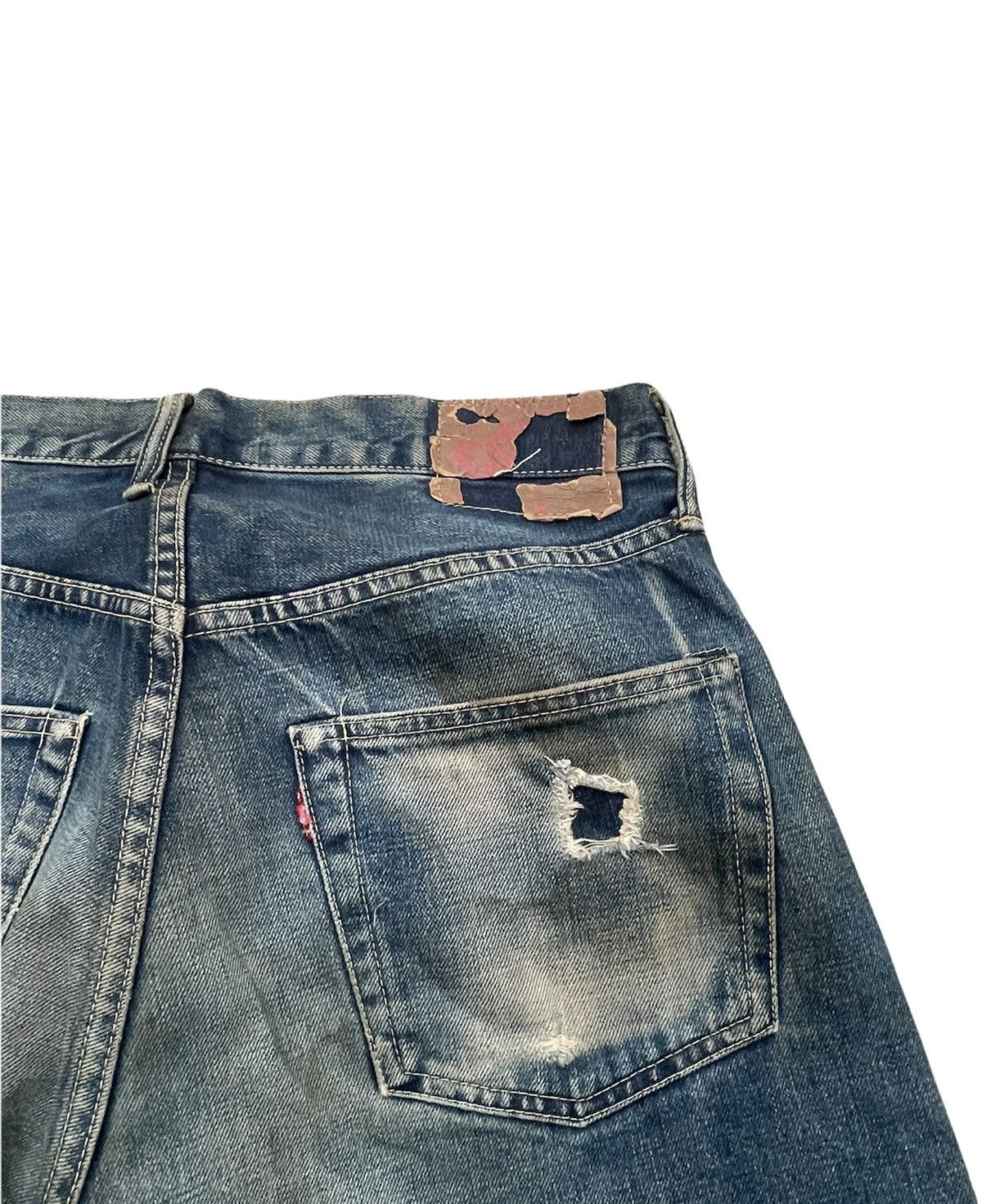 Denime × Vintage Denime Vintage Selvedge Aging & Distressed Denim Size US 33 - 16 Thumbnail