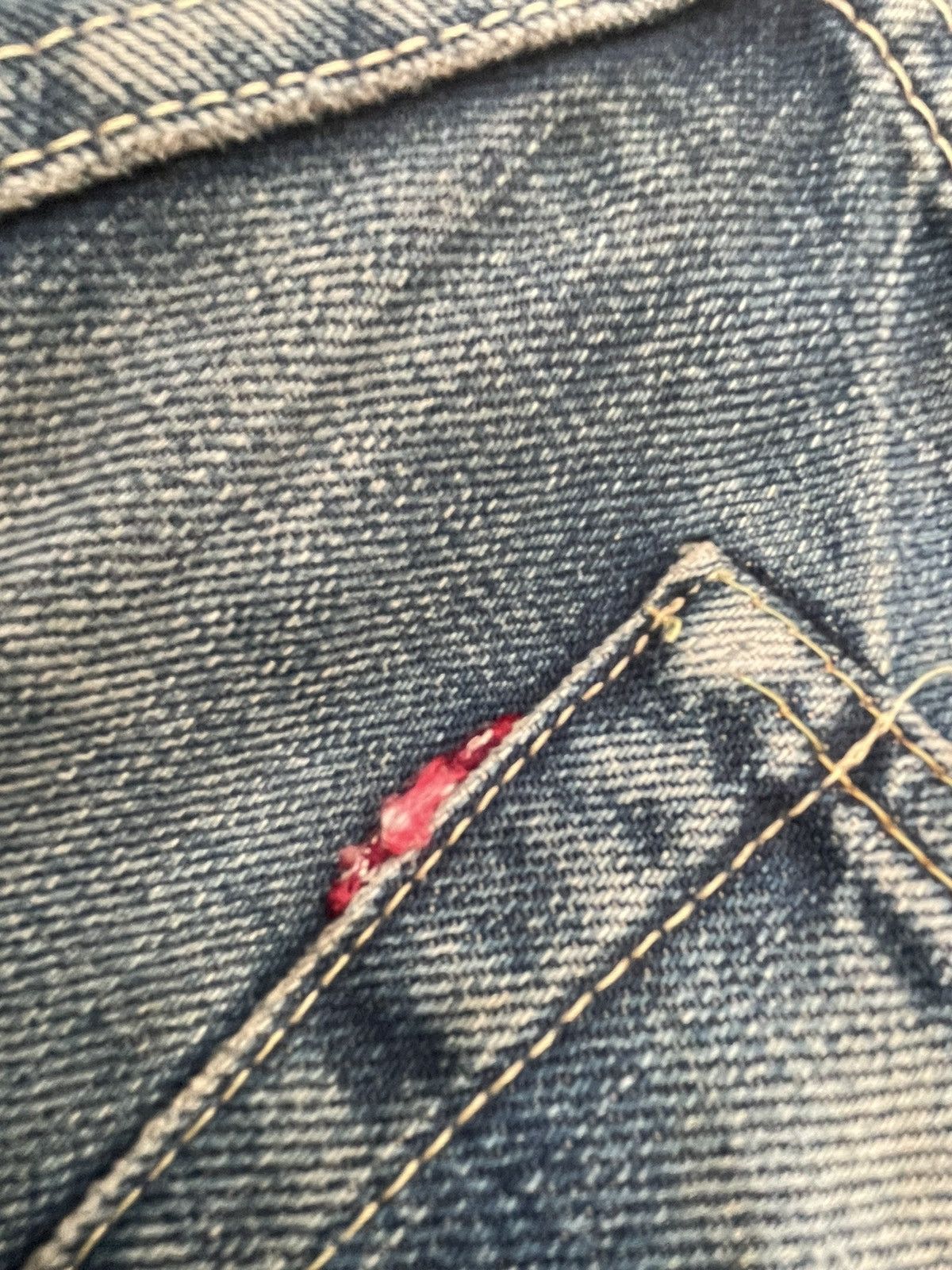 Denime × Vintage Denime Vintage Selvedge Aging & Distressed Denim Size US 33 - 20 Thumbnail