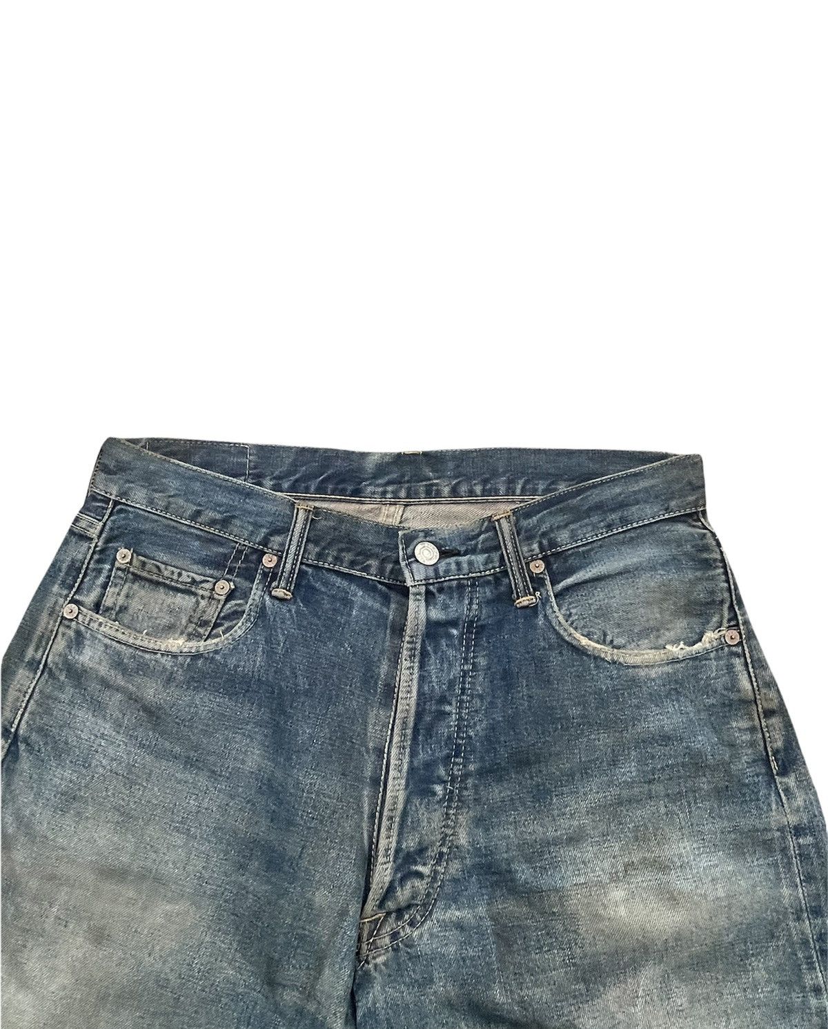 Denime × Vintage Denime Vintage Selvedge Aging & Distressed Denim Size US 33 - 13 Thumbnail