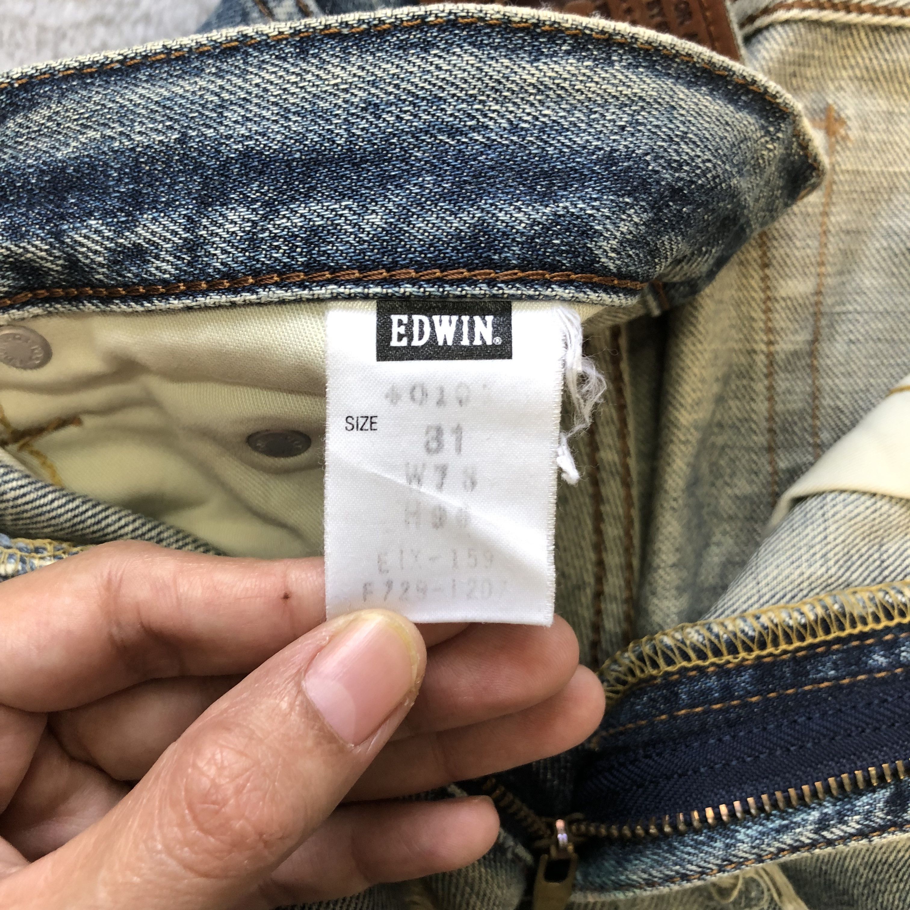 Edwin TRASHED🔥 EDWIN DENIM PANT #6676-79 Size US 31 - 9 Thumbnail