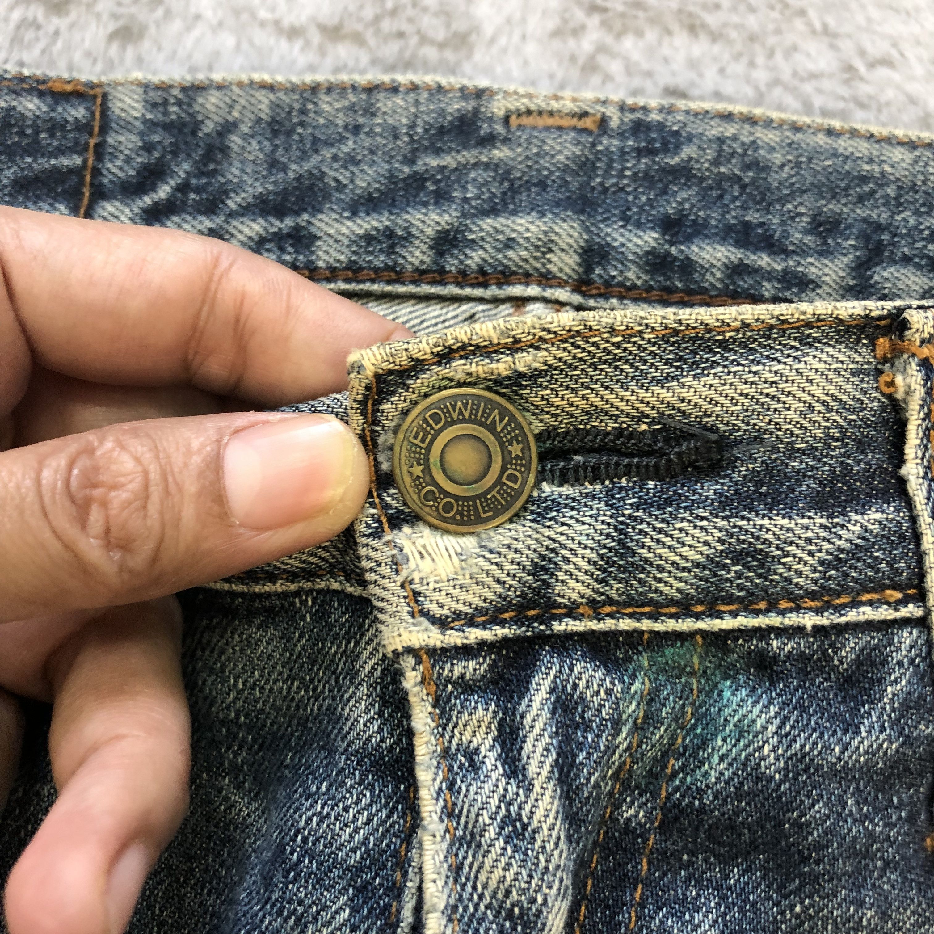 Edwin TRASHED🔥 EDWIN DENIM PANT #6676-79 Size US 31 - 4 Thumbnail