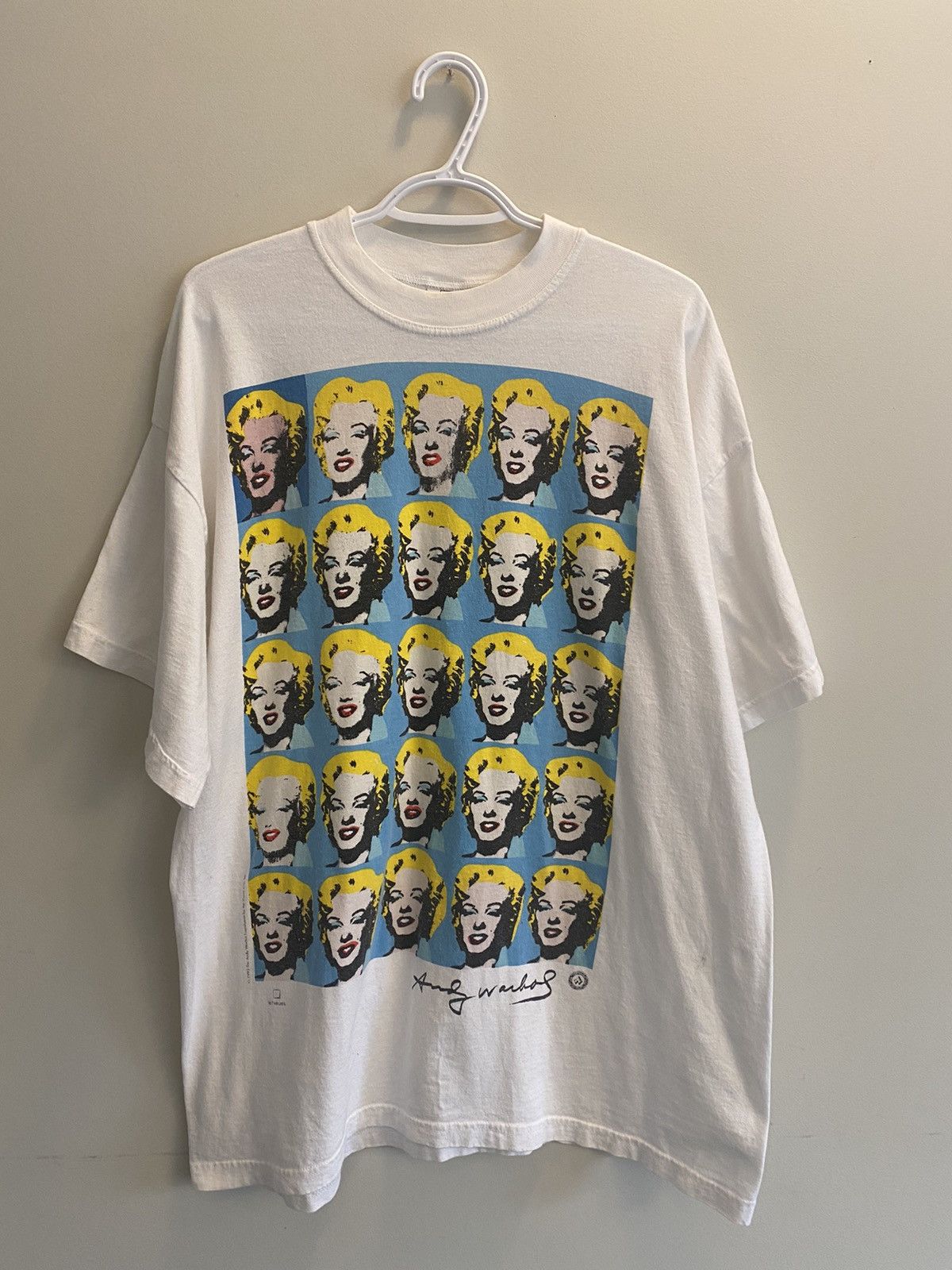 Image of 1993 Andy Warhol Marilyn Monroe Foundation Shirt in White, Men's (Size XL)