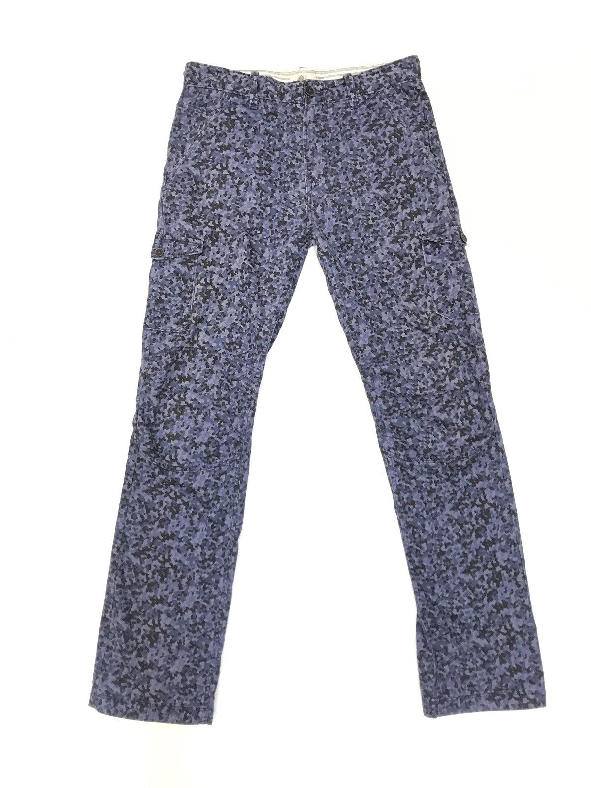 Timberland × Vintage TIMBERLAND BLUE CAMO CAMOURFLAGE CARGO PANTS Size US 31 - 1 Thumbnail
