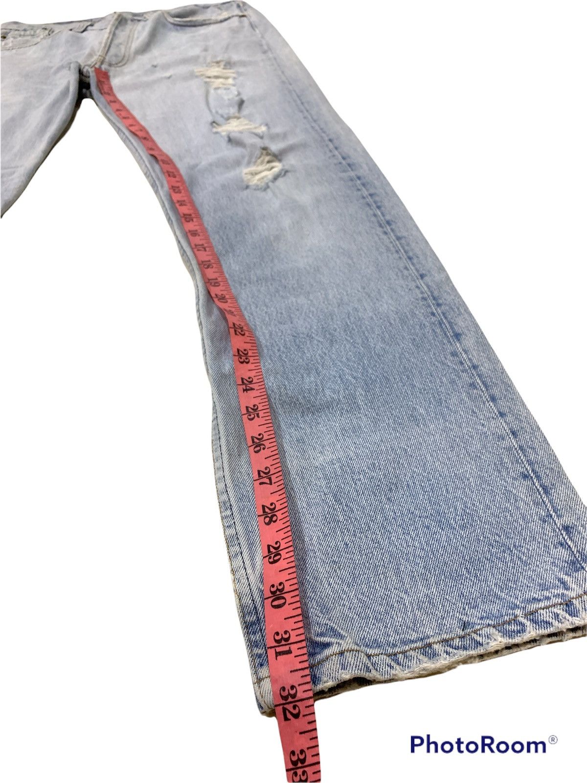 Levi's VINTAGE 1989-1992 LEVI'S 501 DISTRESSED TRASHED JEANS Size US 33 - 4 Thumbnail
