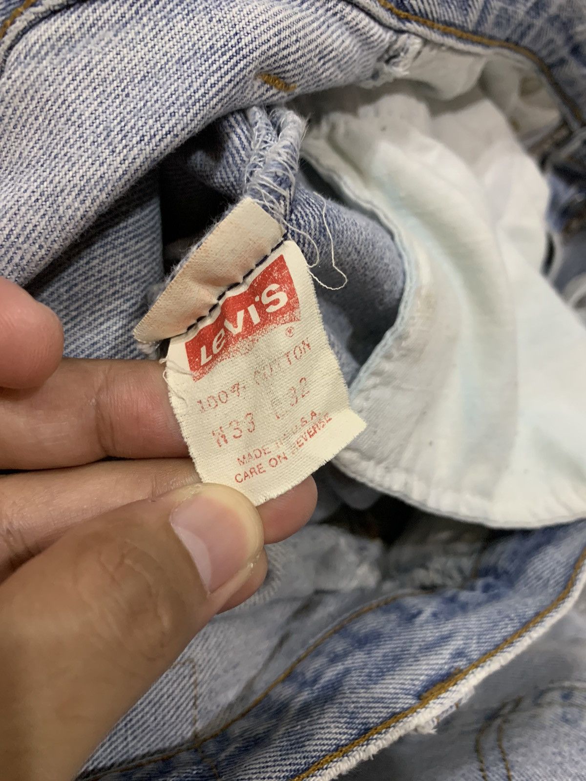 Levi's VINTAGE 1989-1992 LEVI'S 501 DISTRESSED TRASHED JEANS Size US 33 - 7 Thumbnail