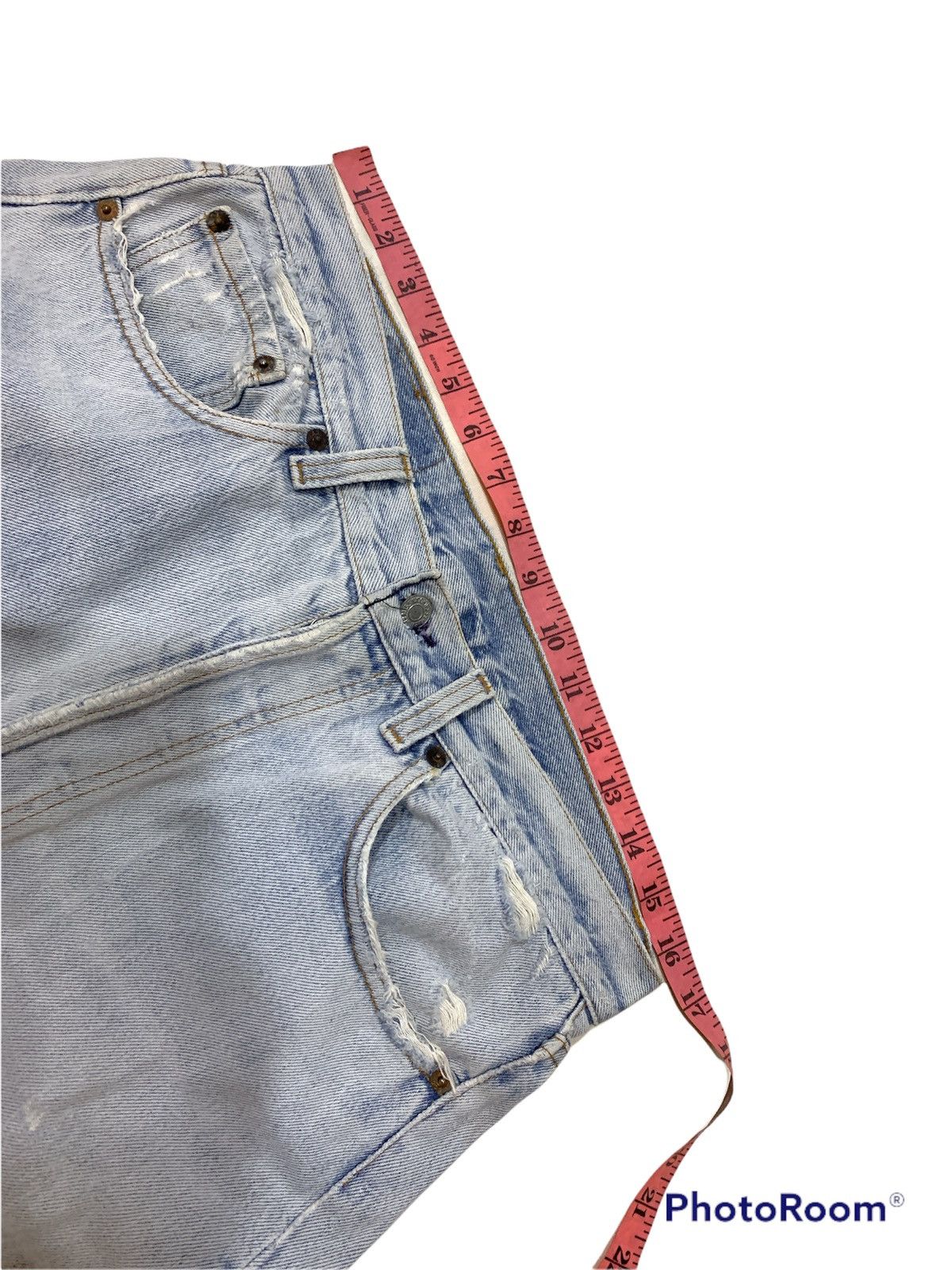 Levi's VINTAGE 1989-1992 LEVI'S 501 DISTRESSED TRASHED JEANS Size US 33 - 6 Thumbnail