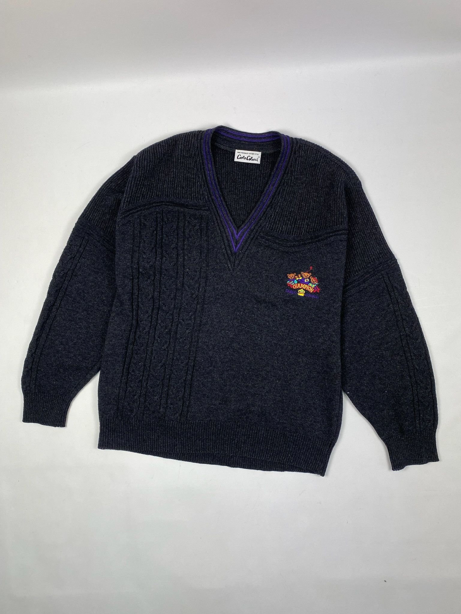 Carlo Colucci men's wool vintage sweater pullover