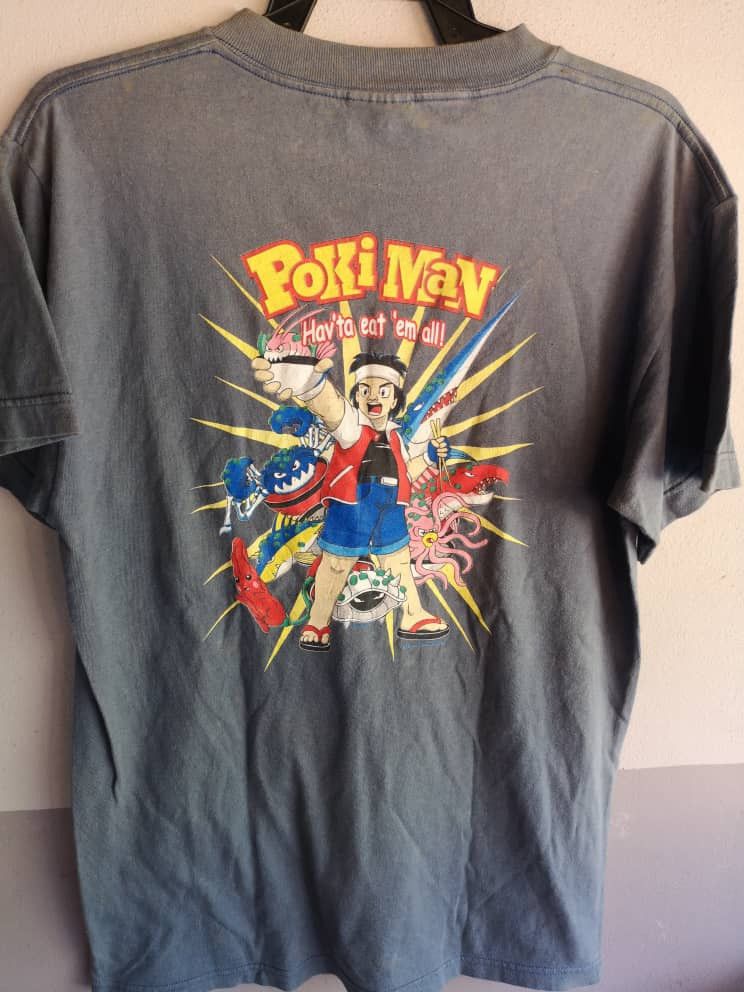 image of Cartoon Network x Pokemon Vintage Poki Man Ocal Kau-Kau Shirt in Grey, Men's (Size Medium)