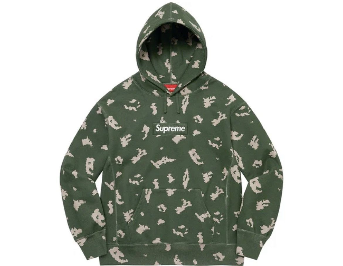 image of Supreme Box Logo Hooded Sweatshirt Olive, Men's (Size Medium)