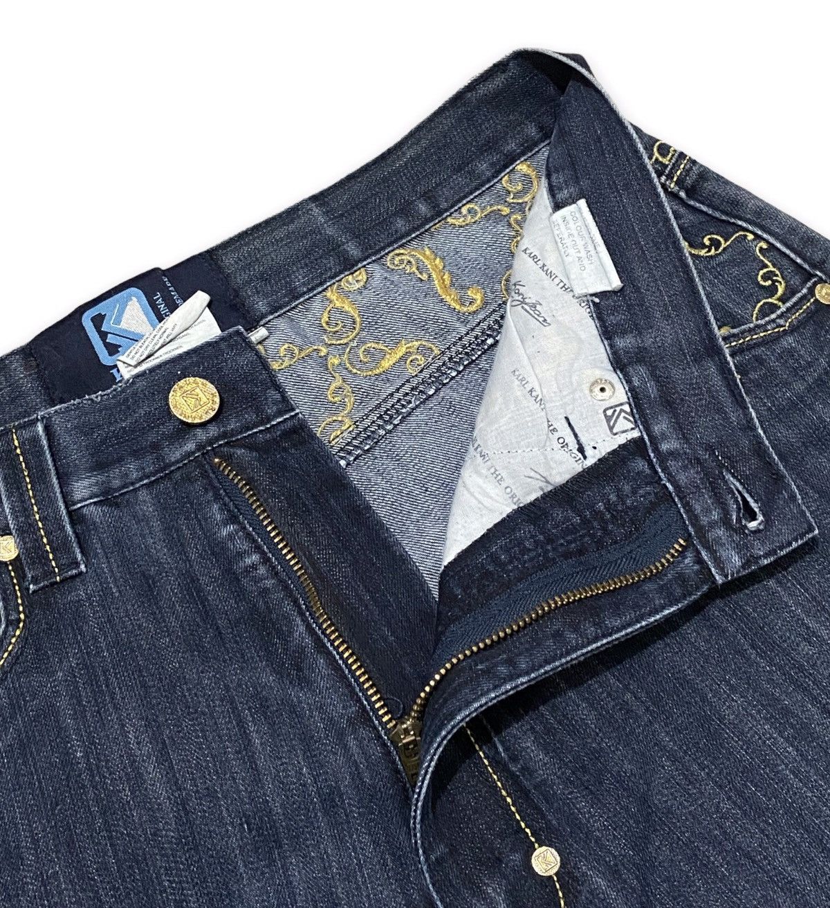 Karl Kani × Vintage Rare Vintage 90s Karl Kani Denim Baggy Jeans Size US 32 / EU 48 - 8 Thumbnail