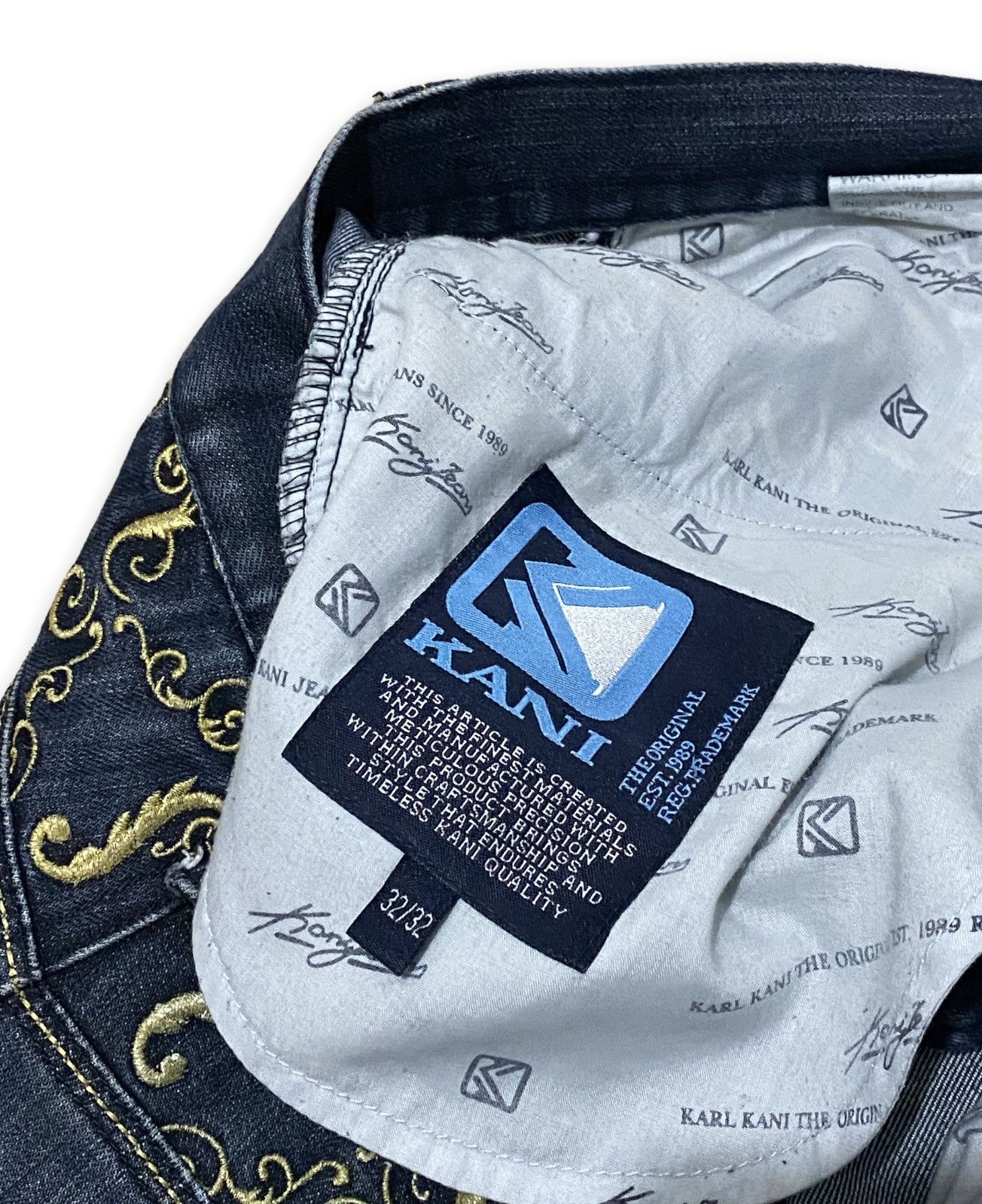 Karl Kani × Vintage Rare Vintage 90s Karl Kani Denim Baggy Jeans Size US 32 / EU 48 - 9 Thumbnail