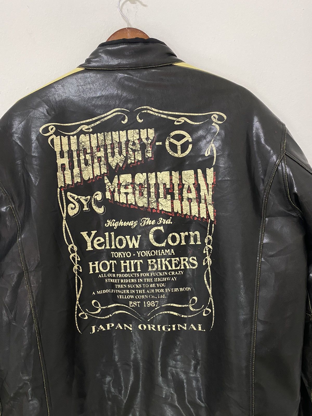 YELLOW CORN Vintage Yellow Corn Leather Jacket Highway Magician Japan Size US XL / EU 56 / 4 - 8 Thumbnail