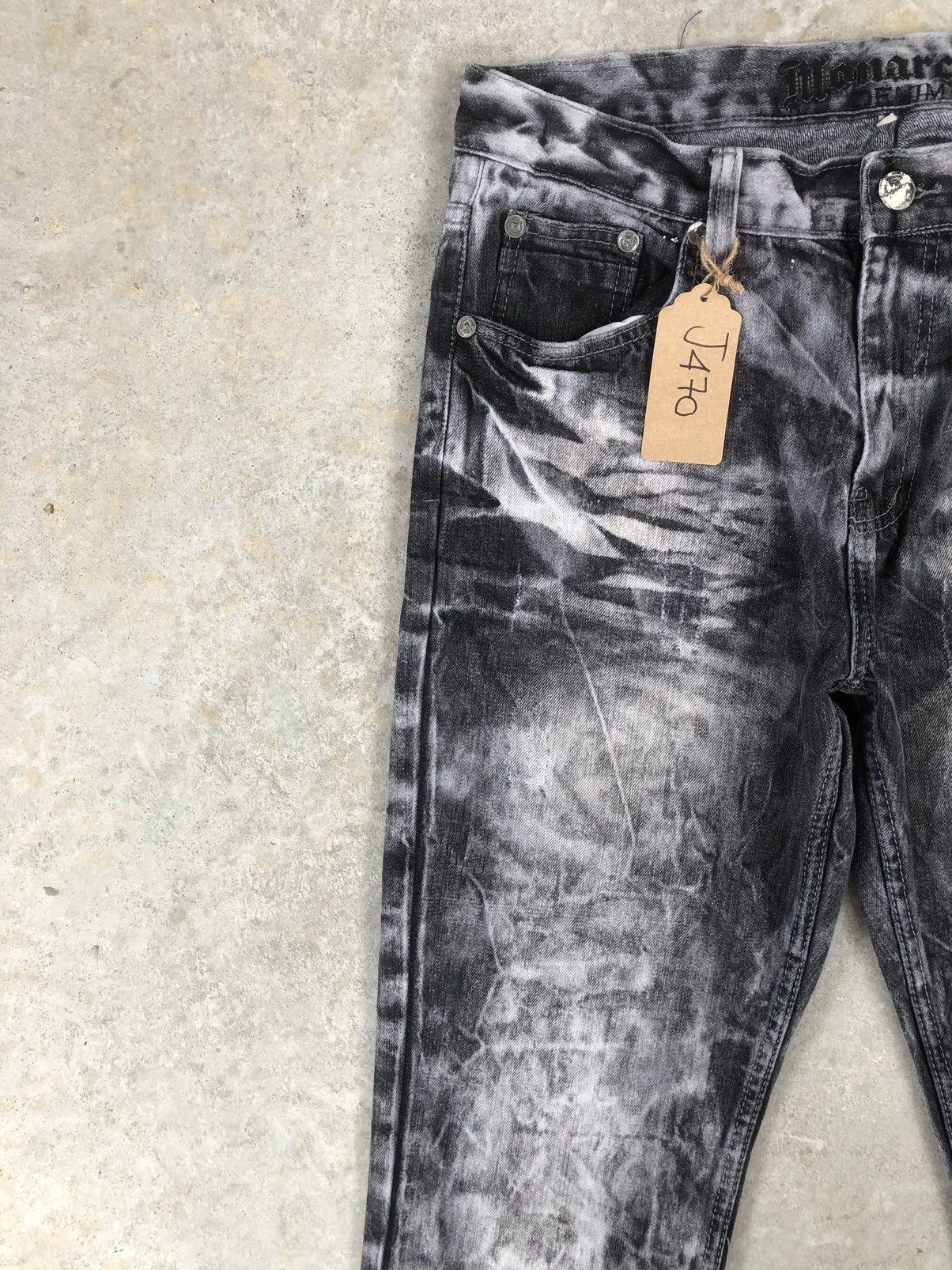 Who Decides War Japanese Monarchy Punk Style Distressed Jeans Acid Wash Size US 34 / EU 50 - 4 Thumbnail