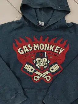 Gildan × Vintage Dallas Texas Gas Monkey Hot Rod Garage Blue Hoodie Size US L / EU 52-54 / 3 - 5 Thumbnail