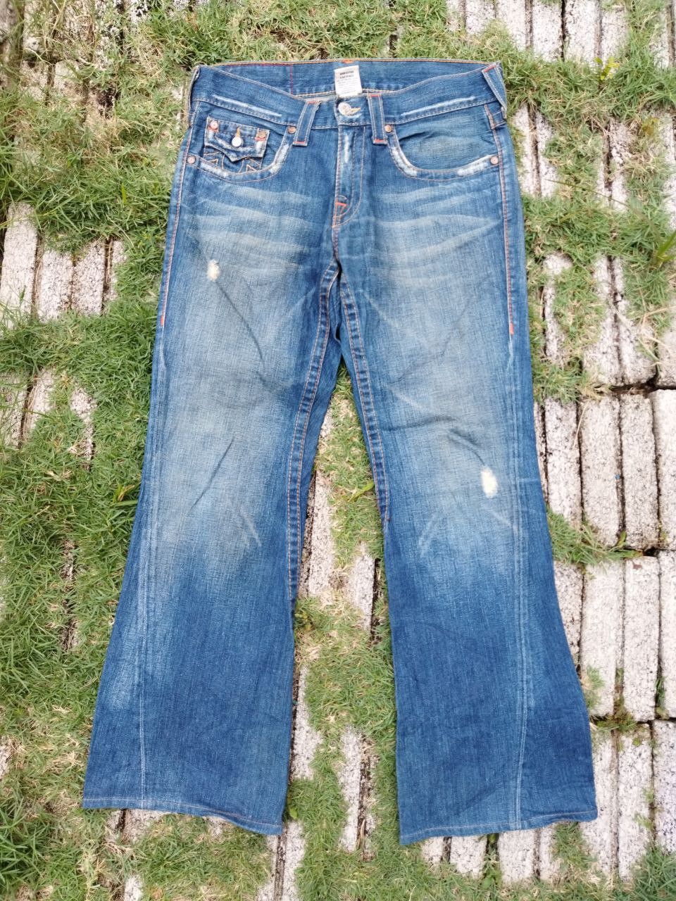 True Religion True Religion Joey Distressed Flare Jeans - Size 31 Size US 31 - 4 Thumbnail