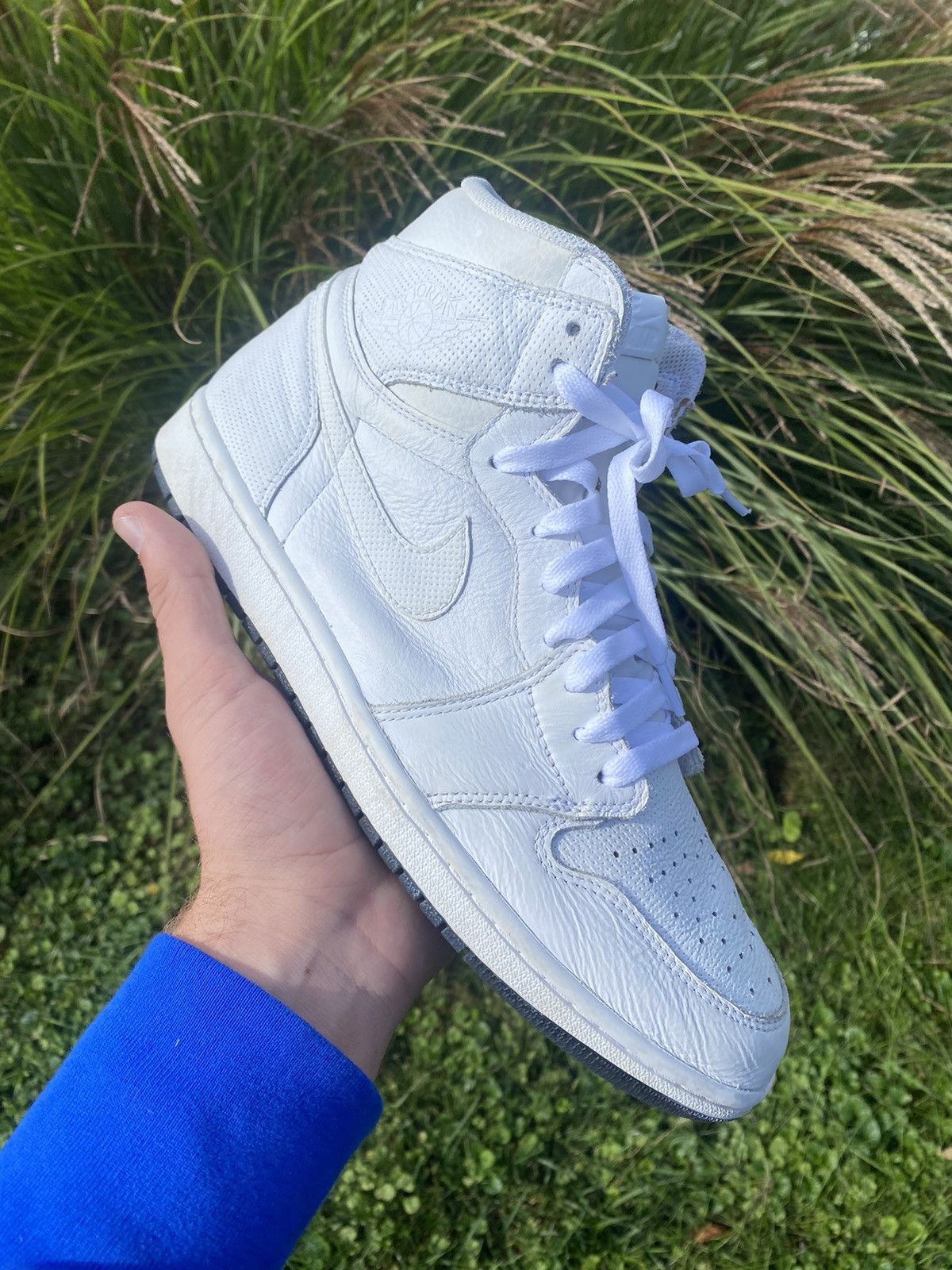 Air Jordan high White Perforated