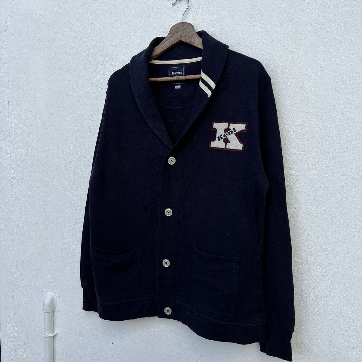 Japanese Brand VINTAGE KENT IN TRADITIONAL CARDIGAN BIG LOGO Size US L / EU 52-54 / 3 - 2 Thumbnail