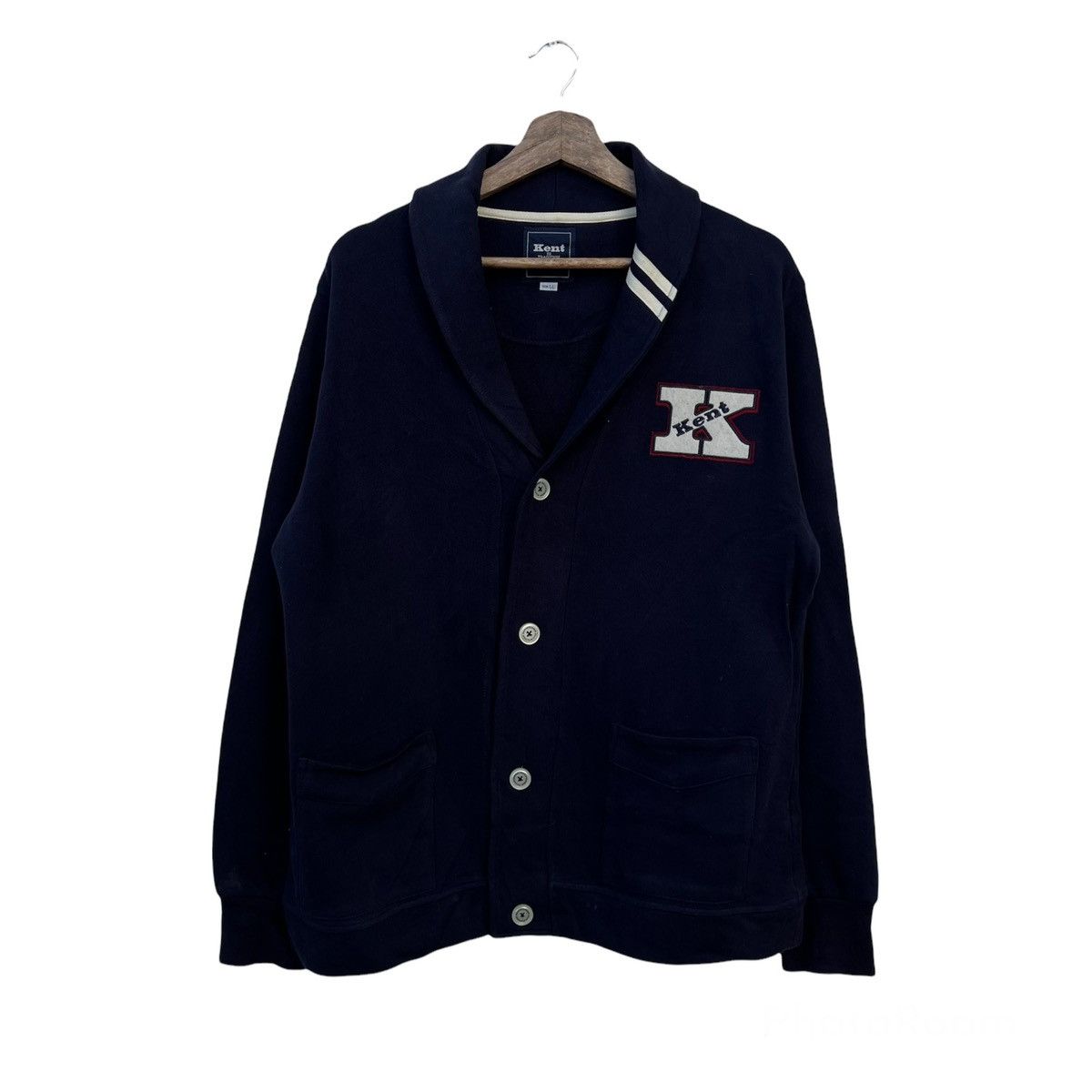 Japanese Brand VINTAGE KENT IN TRADITIONAL CARDIGAN BIG LOGO Size US L / EU 52-54 / 3 - 1 Thumbnail