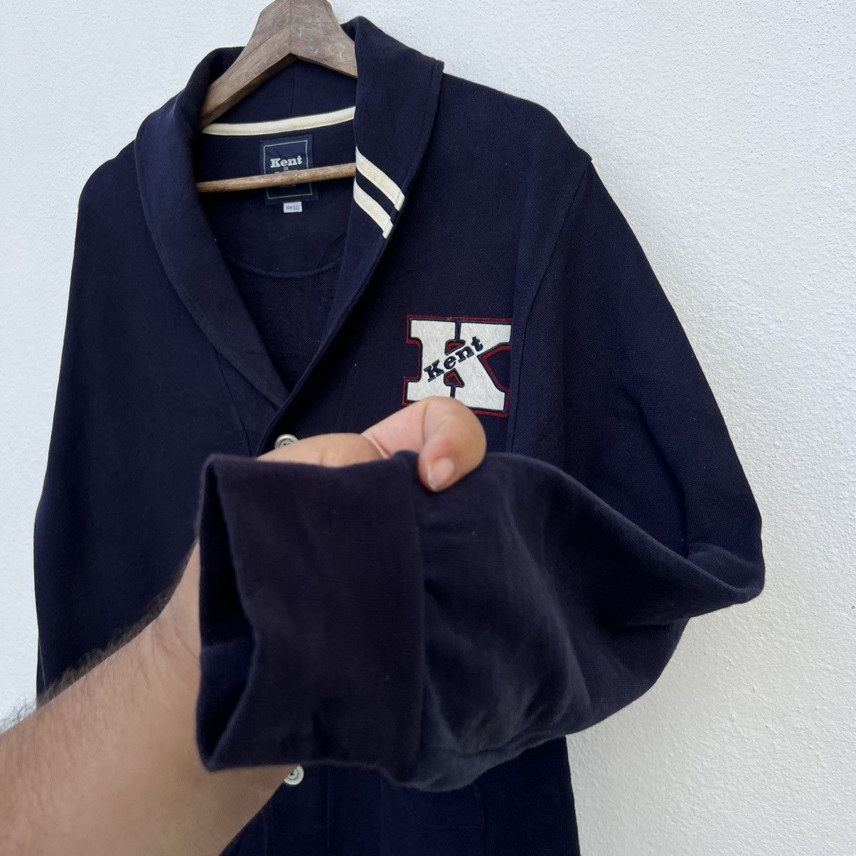 Japanese Brand VINTAGE KENT IN TRADITIONAL CARDIGAN BIG LOGO Size US L / EU 52-54 / 3 - 8 Thumbnail
