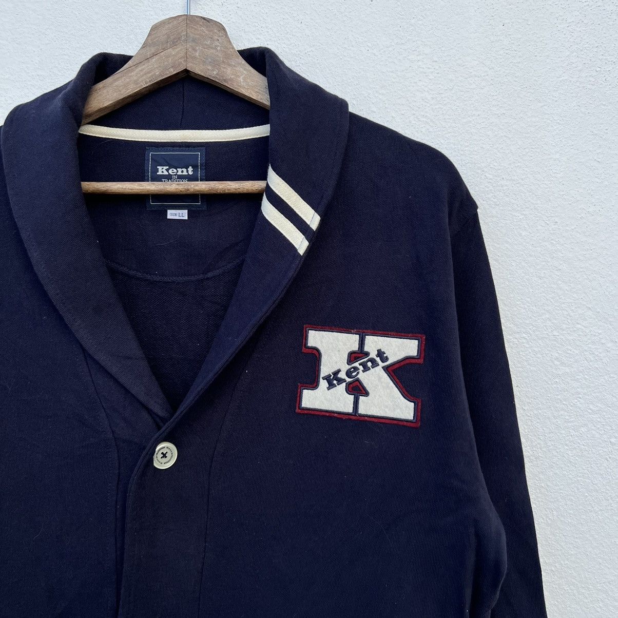 Japanese Brand VINTAGE KENT IN TRADITIONAL CARDIGAN BIG LOGO Size US L / EU 52-54 / 3 - 5 Thumbnail