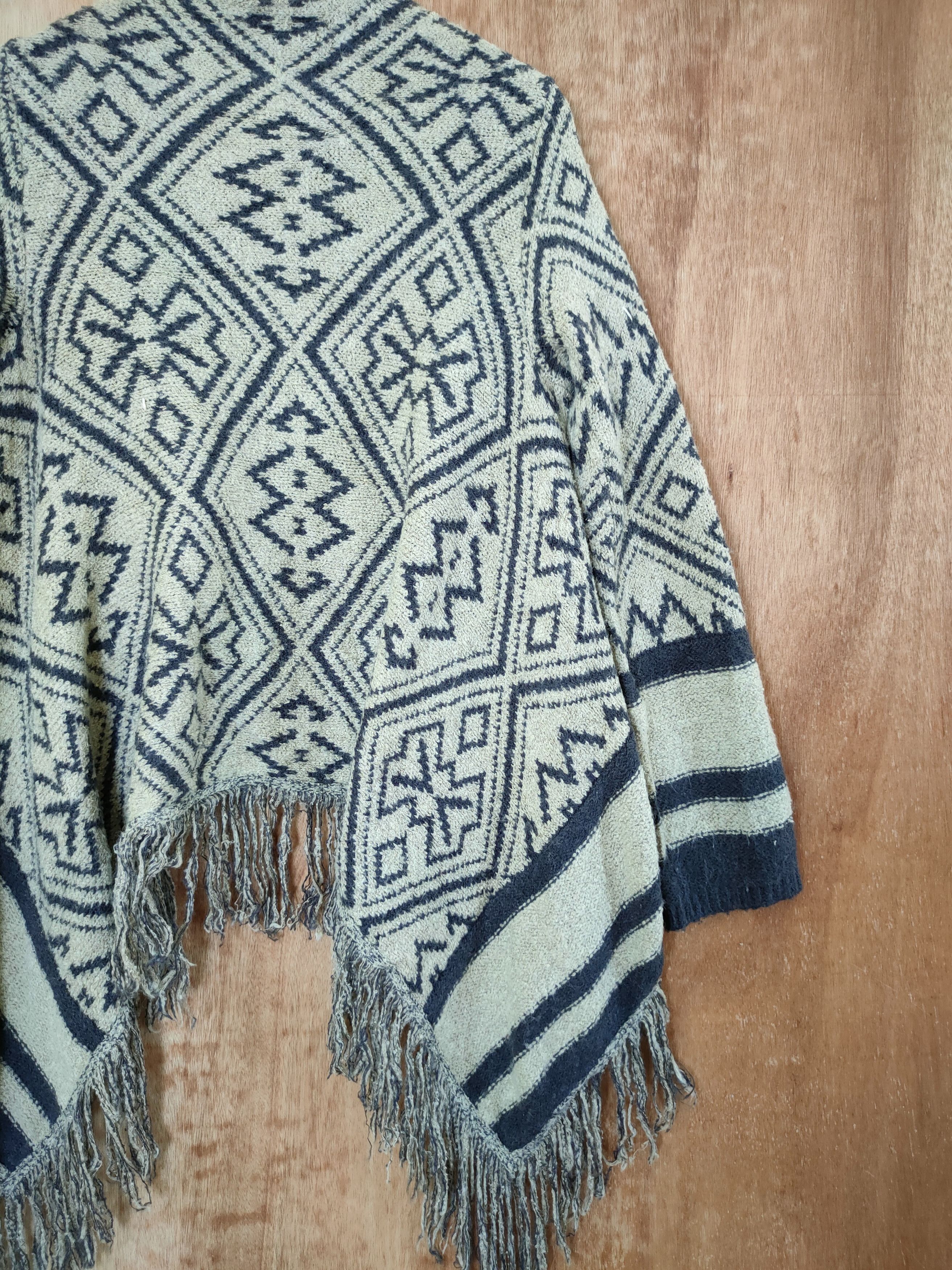 Japanese Brand DL Japan Mohair cardigan knitwear motif art tribal #46-433 Size US M / EU 48-50 / 2 - 11 Thumbnail