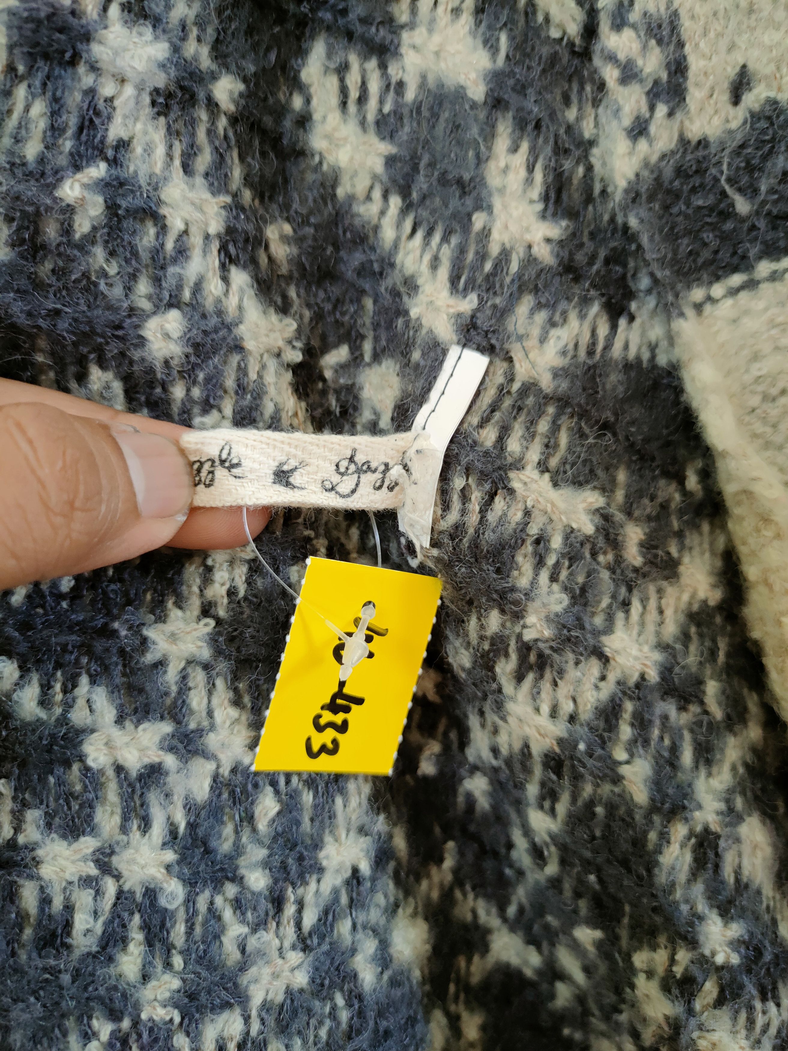 Japanese Brand DL Japan Mohair cardigan knitwear motif art tribal #46-433 Size US M / EU 48-50 / 2 - 8 Thumbnail