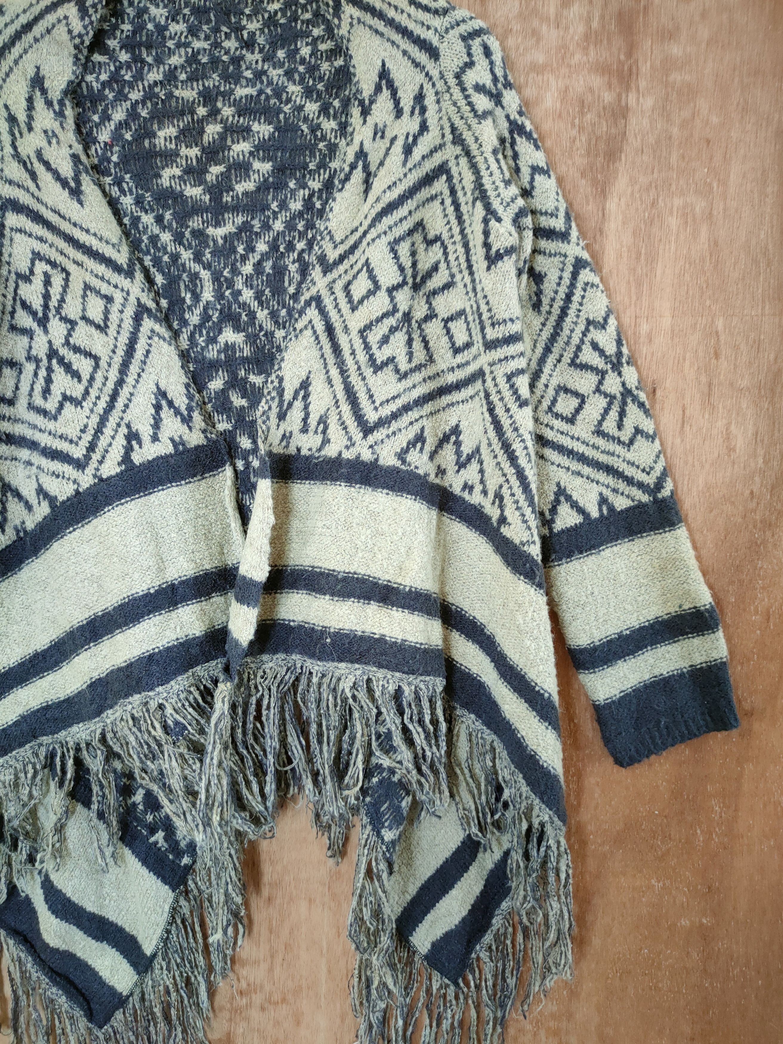 Japanese Brand DL Japan Mohair cardigan knitwear motif art tribal #46-433 Size US M / EU 48-50 / 2 - 3 Thumbnail