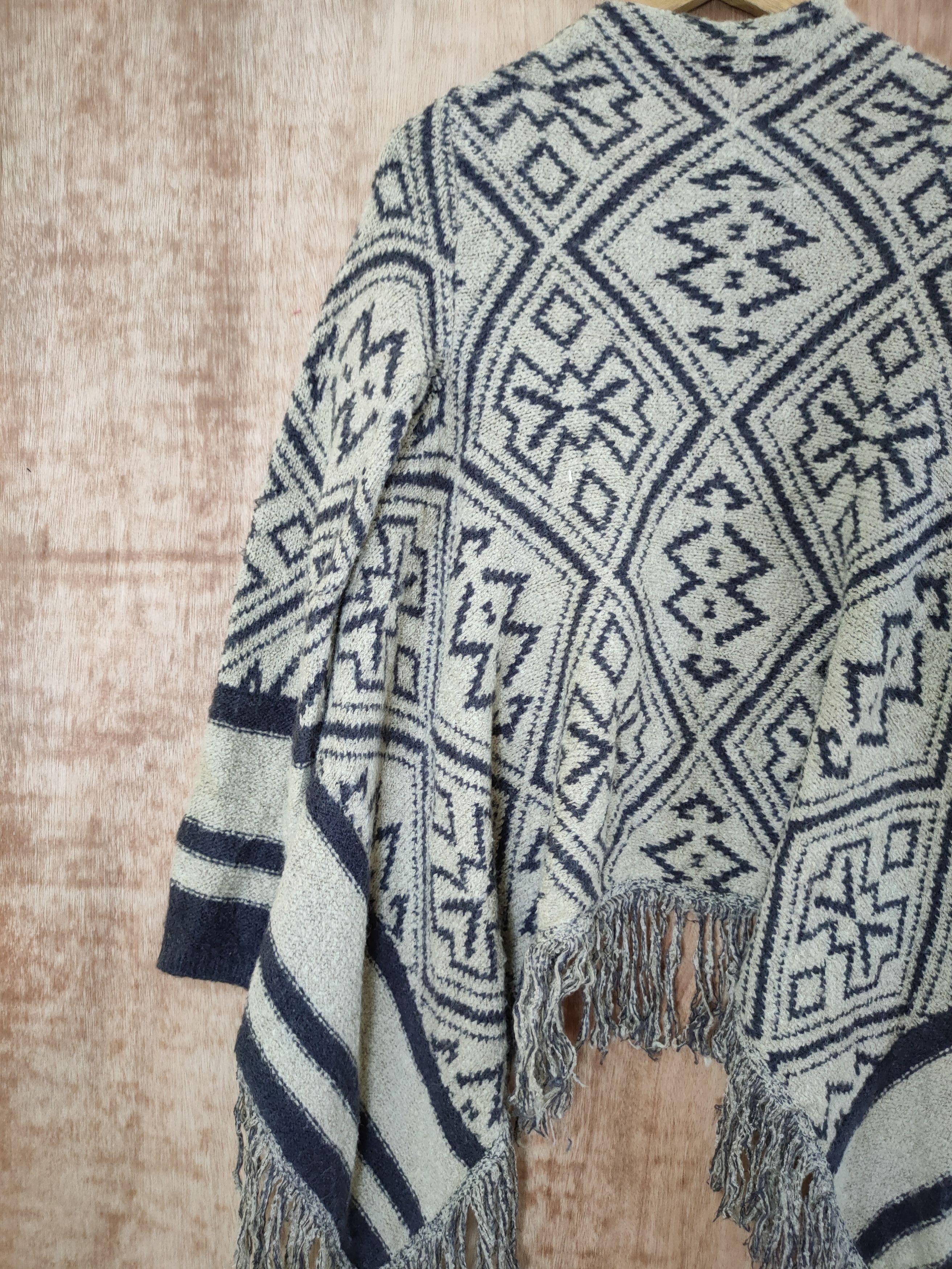 Japanese Brand DL Japan Mohair cardigan knitwear motif art tribal #46-433 Size US M / EU 48-50 / 2 - 12 Thumbnail