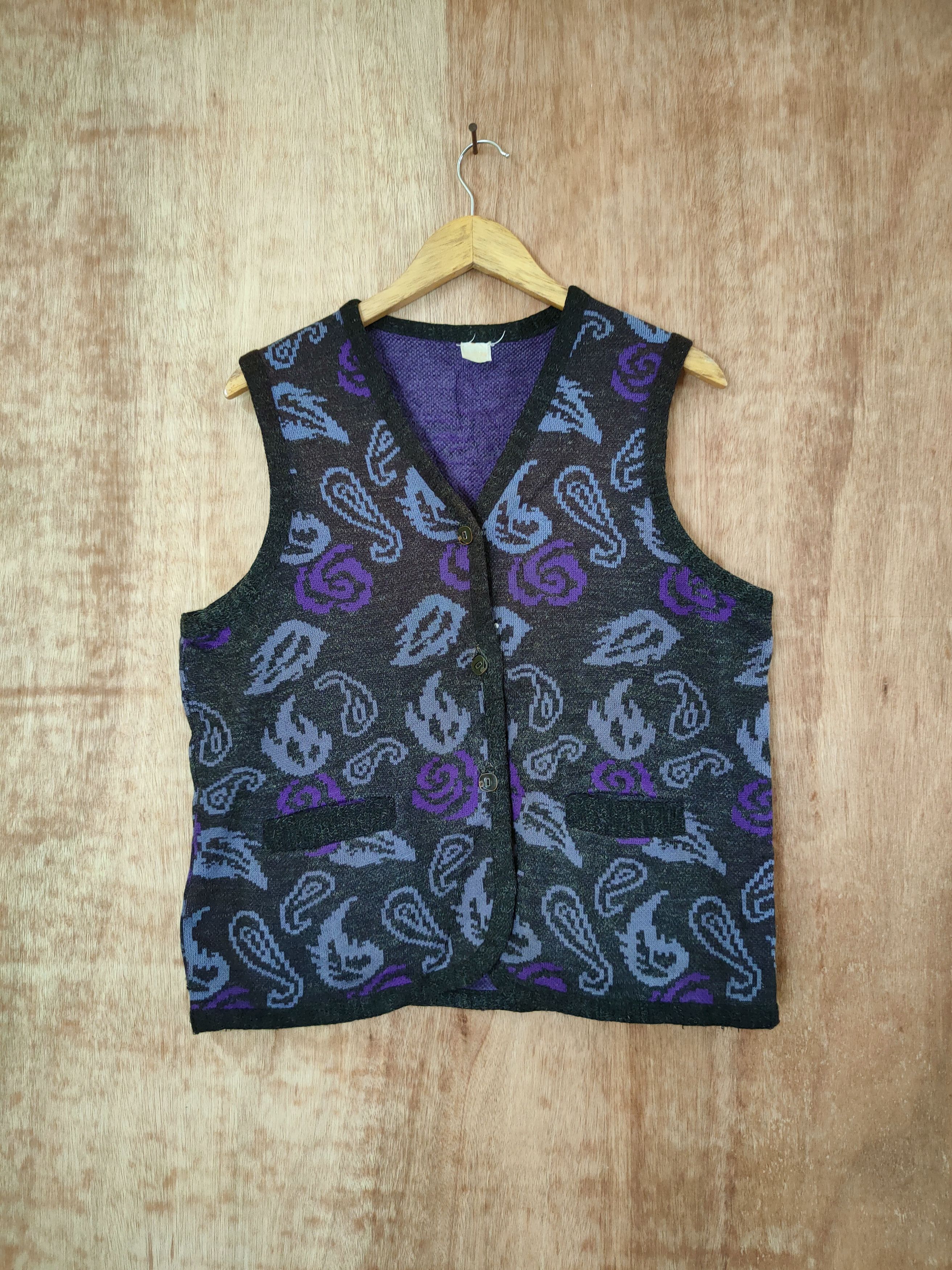 image of Japan Art Vintage Vest Mohair Fur 46-684 in Purple, Men's (Size Medium)
