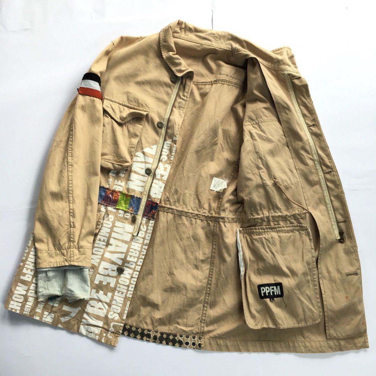 Japanese Brand Rare! PPFM Patchwork Parachute M65 Overprint Multi Jacket Size US L / EU 52-54 / 3 - 9 Thumbnail