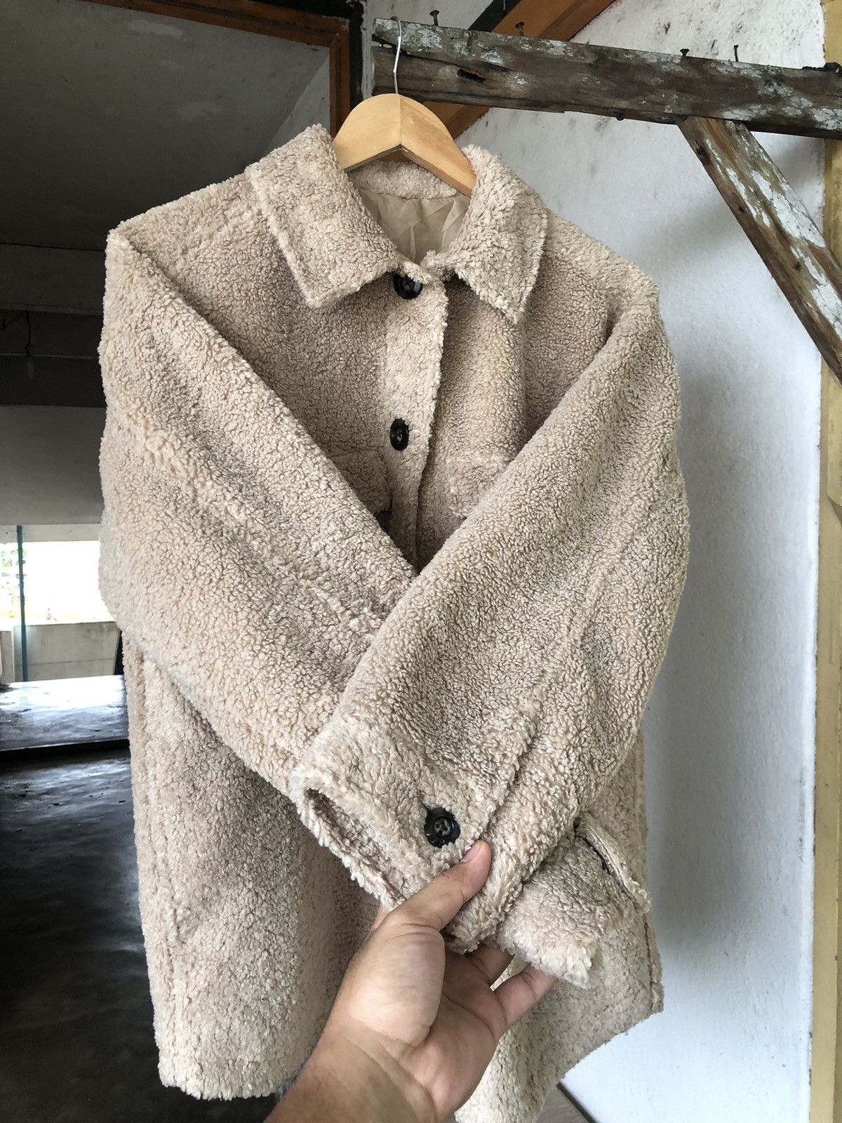 Rare❗️Vintage GU Deep Pile Fleece Button Up Shirt/Jacket