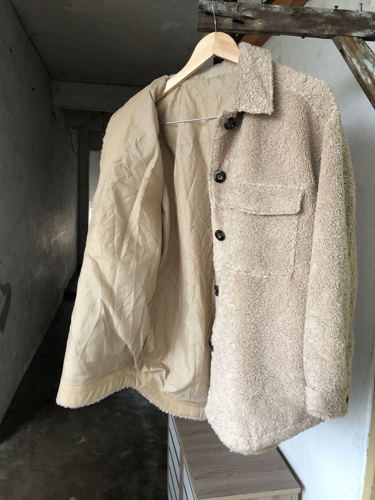 Rare❗️Vintage GU Deep Pile Fleece Button Up Shirt/Jacket