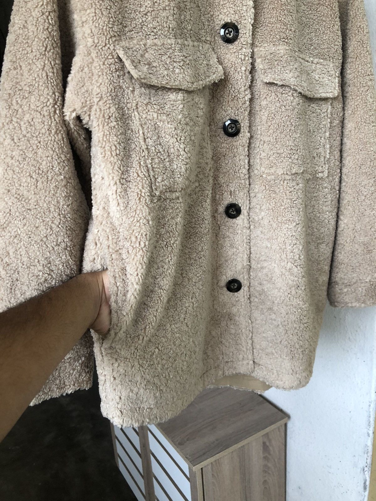 Rare❗️Vintage GU Deep Pile Fleece Button Up Shirt/Jacket