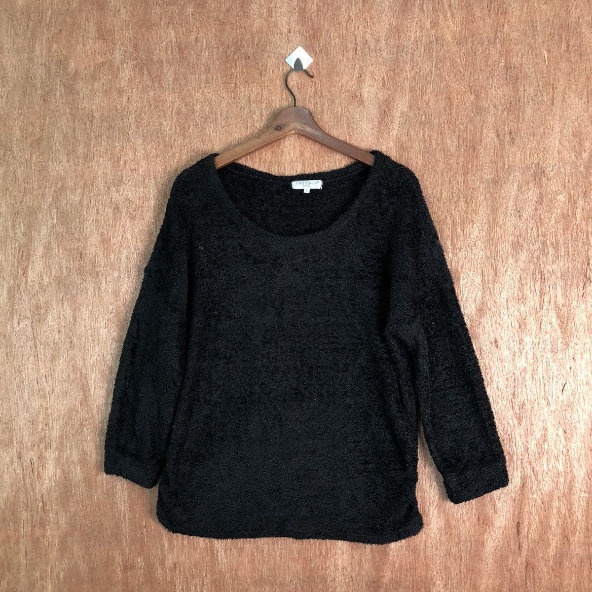 Japanese Brand The Oria Black fleece Shag Shaggy Fur Mohair Knitwear #6574 Size L / US 10 / IT 46 - 1 Thumbnail