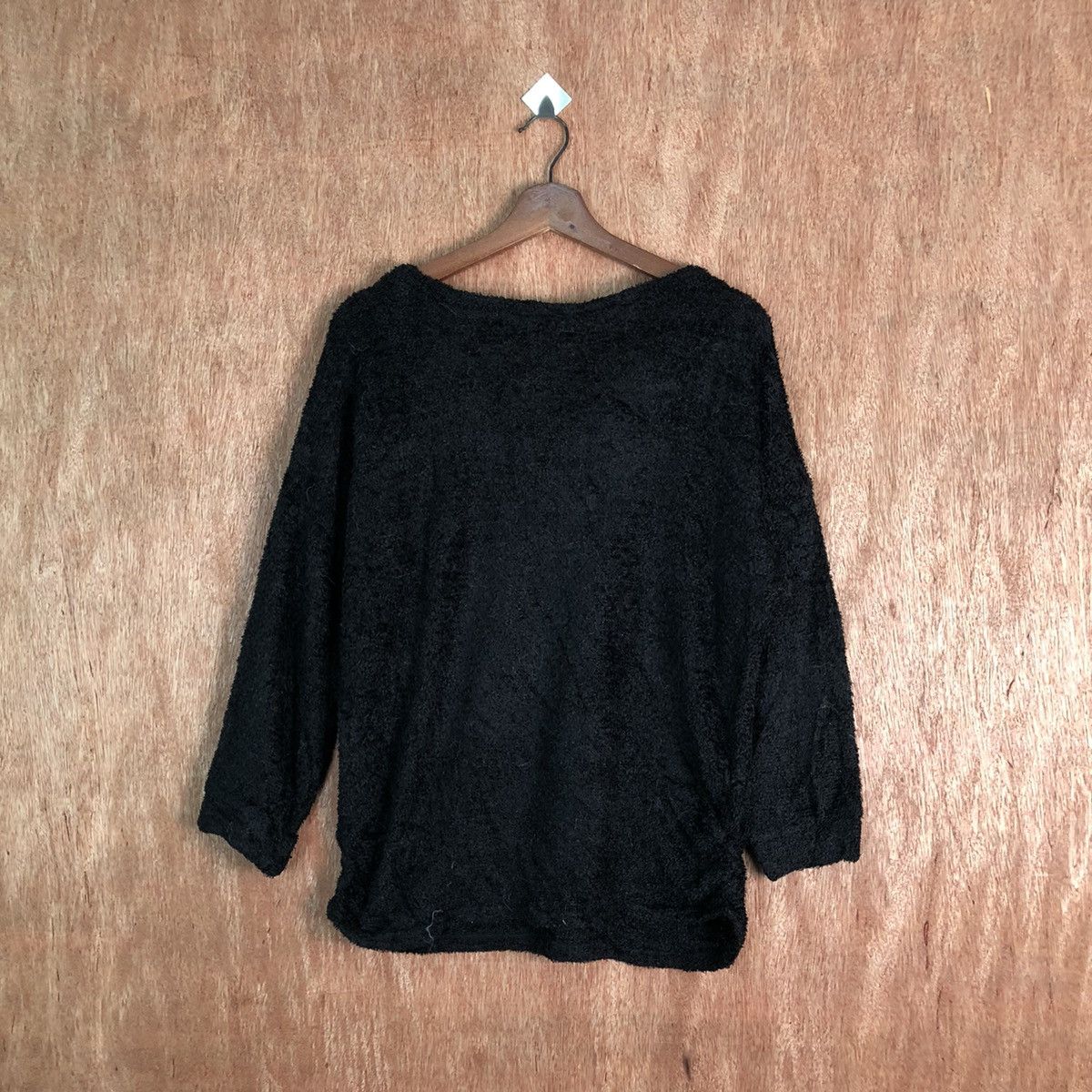Japanese Brand The Oria Black fleece Shag Shaggy Fur Mohair Knitwear #6574 Size L / US 10 / IT 46 - 4 Thumbnail
