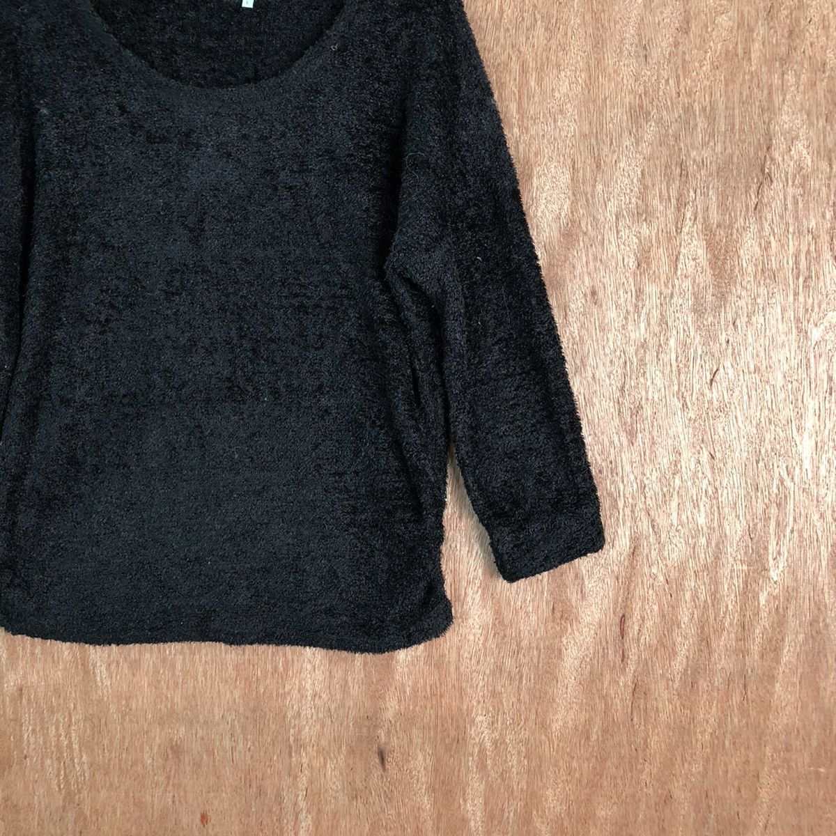 Japanese Brand The Oria Black fleece Shag Shaggy Fur Mohair Knitwear #6574 Size L / US 10 / IT 46 - 3 Thumbnail