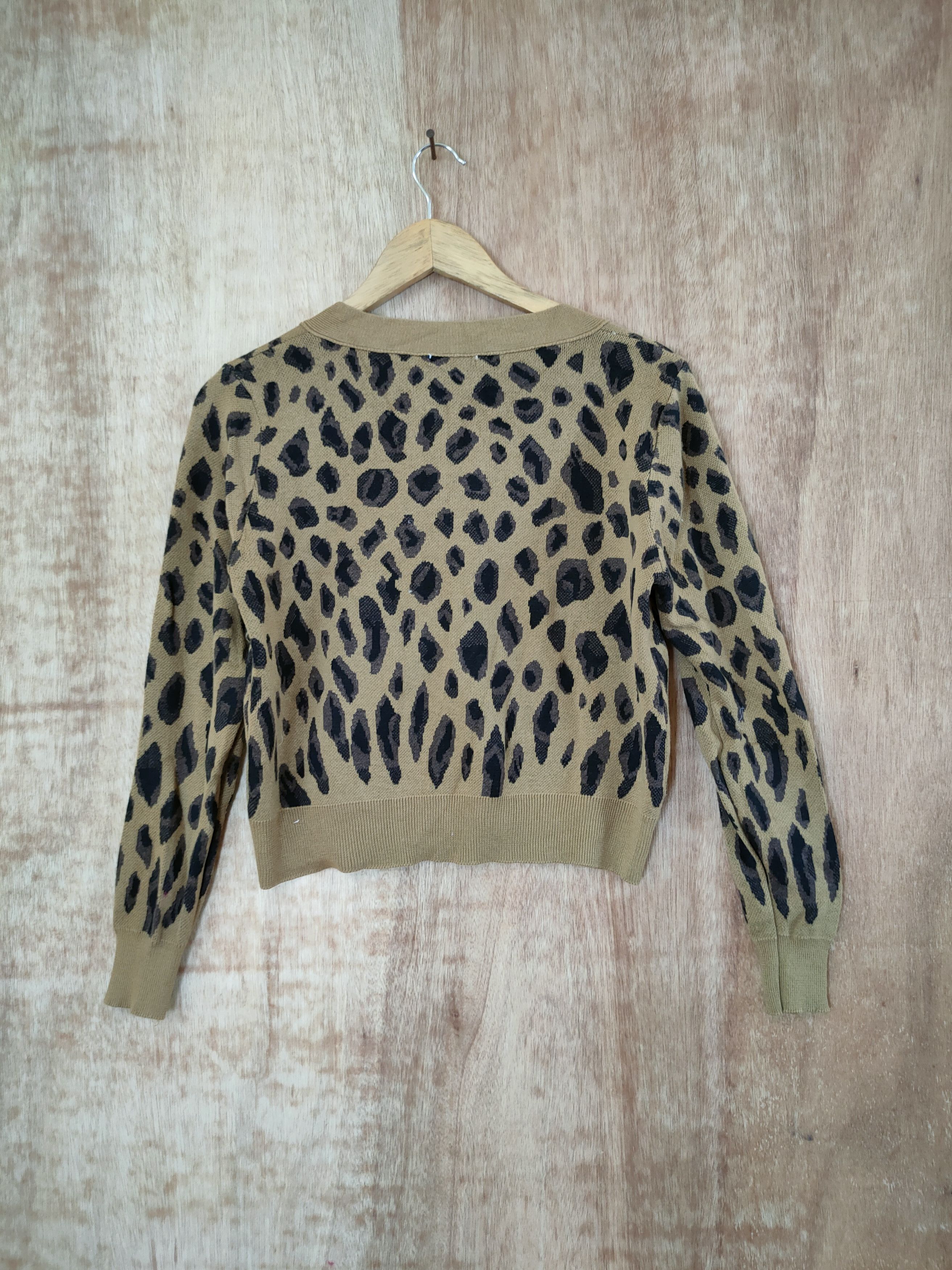 Japanese Brand DL Leopard cardigan japan art like number nine #46-587 Size M / US 6-8 / IT 42-44 - 6 Thumbnail