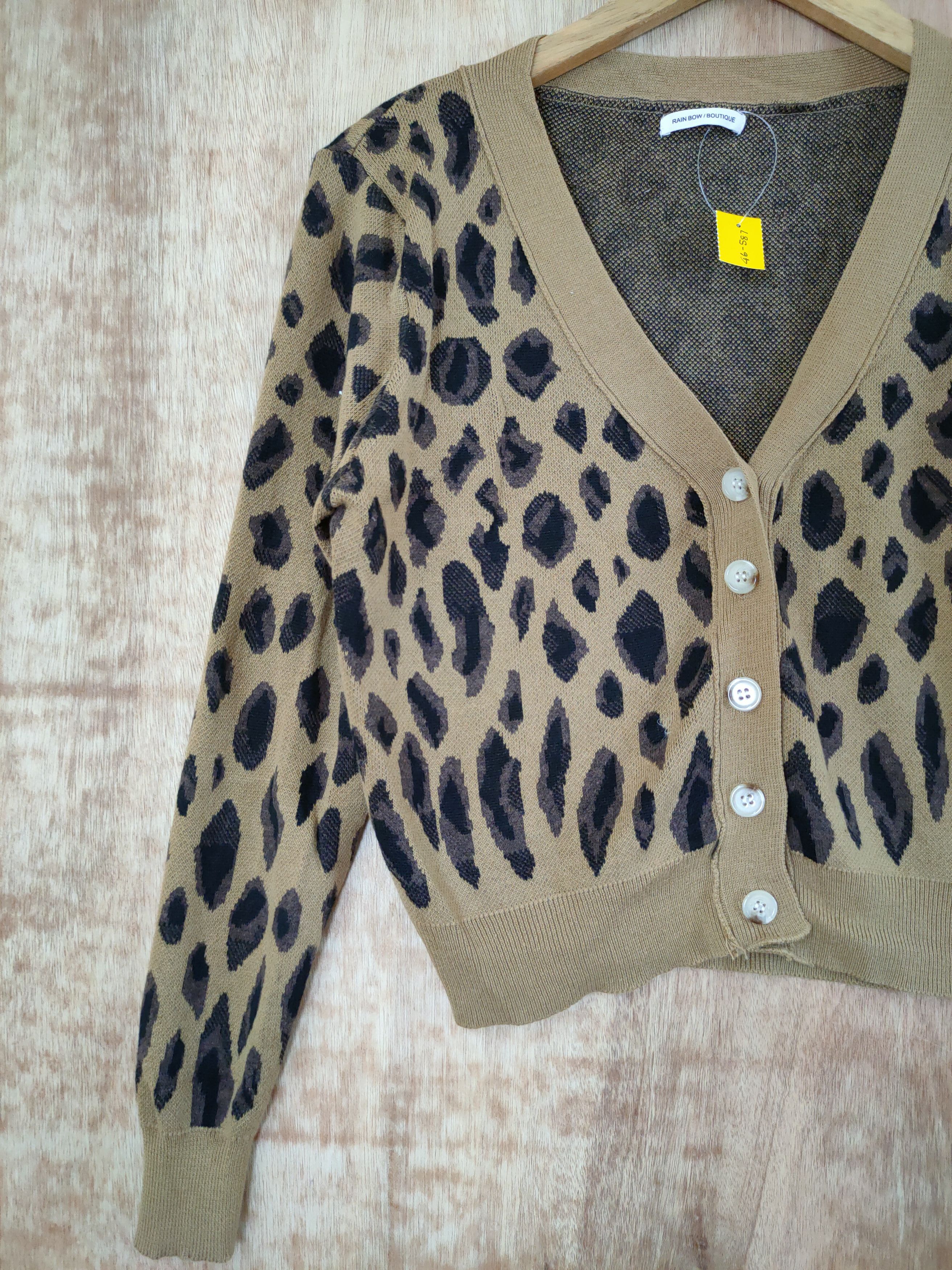 Japanese Brand DL Leopard cardigan japan art like number nine #46-587 Size M / US 6-8 / IT 42-44 - 2 Thumbnail